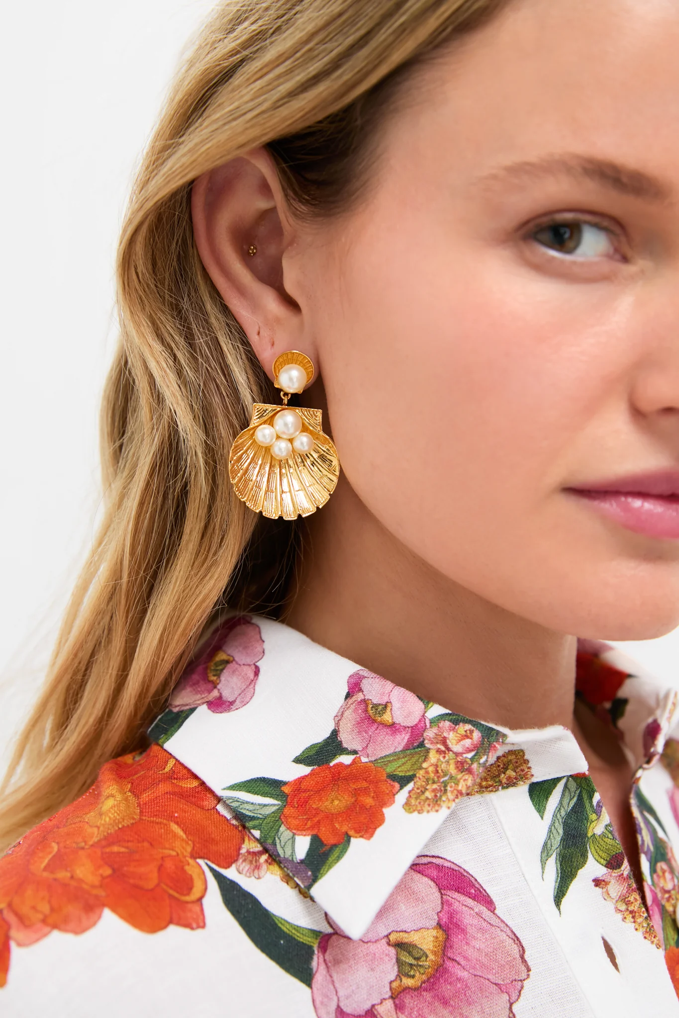 Gold Ariel Earrings - Image 2