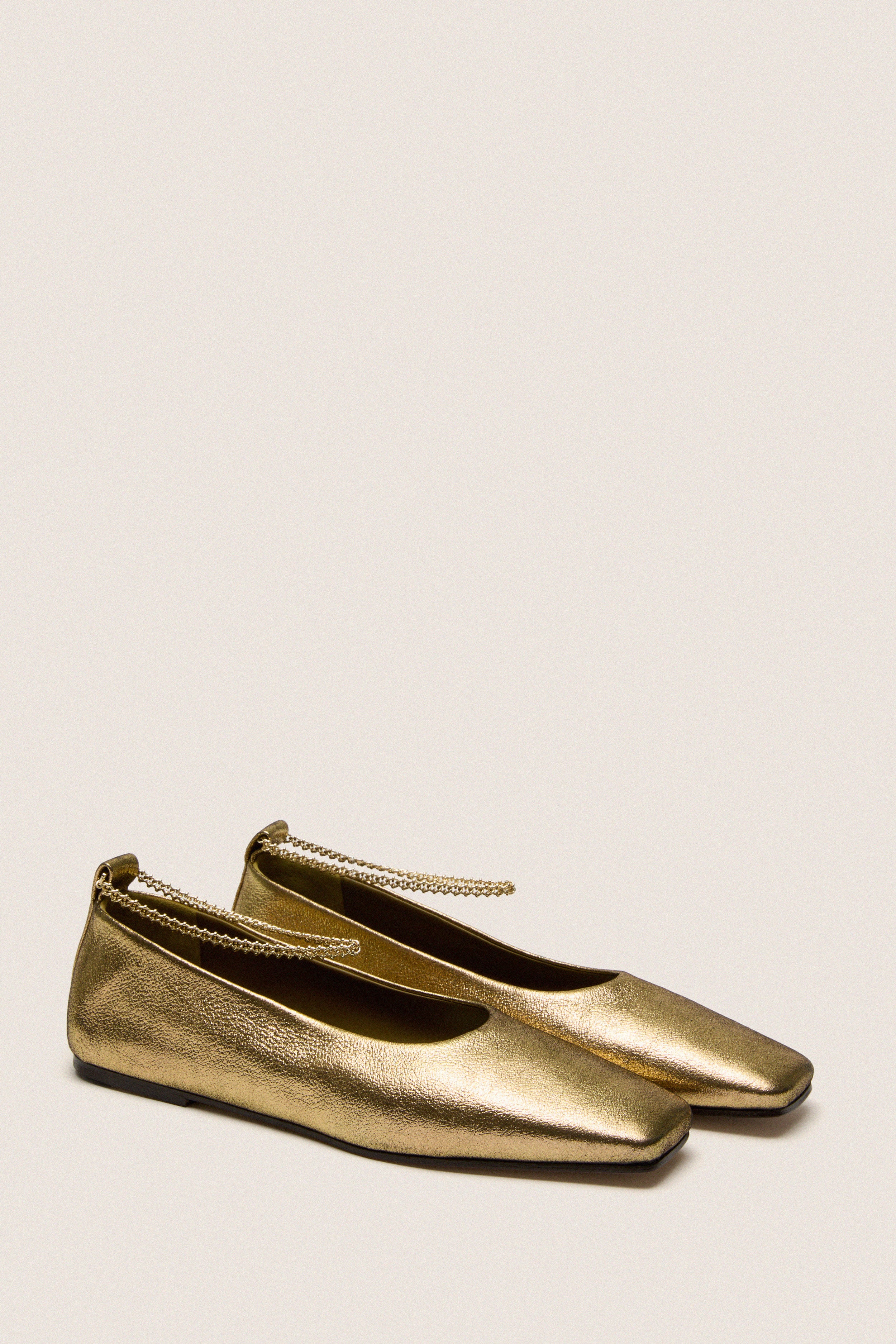 Gold Augusta Ballet Flats - Image 4