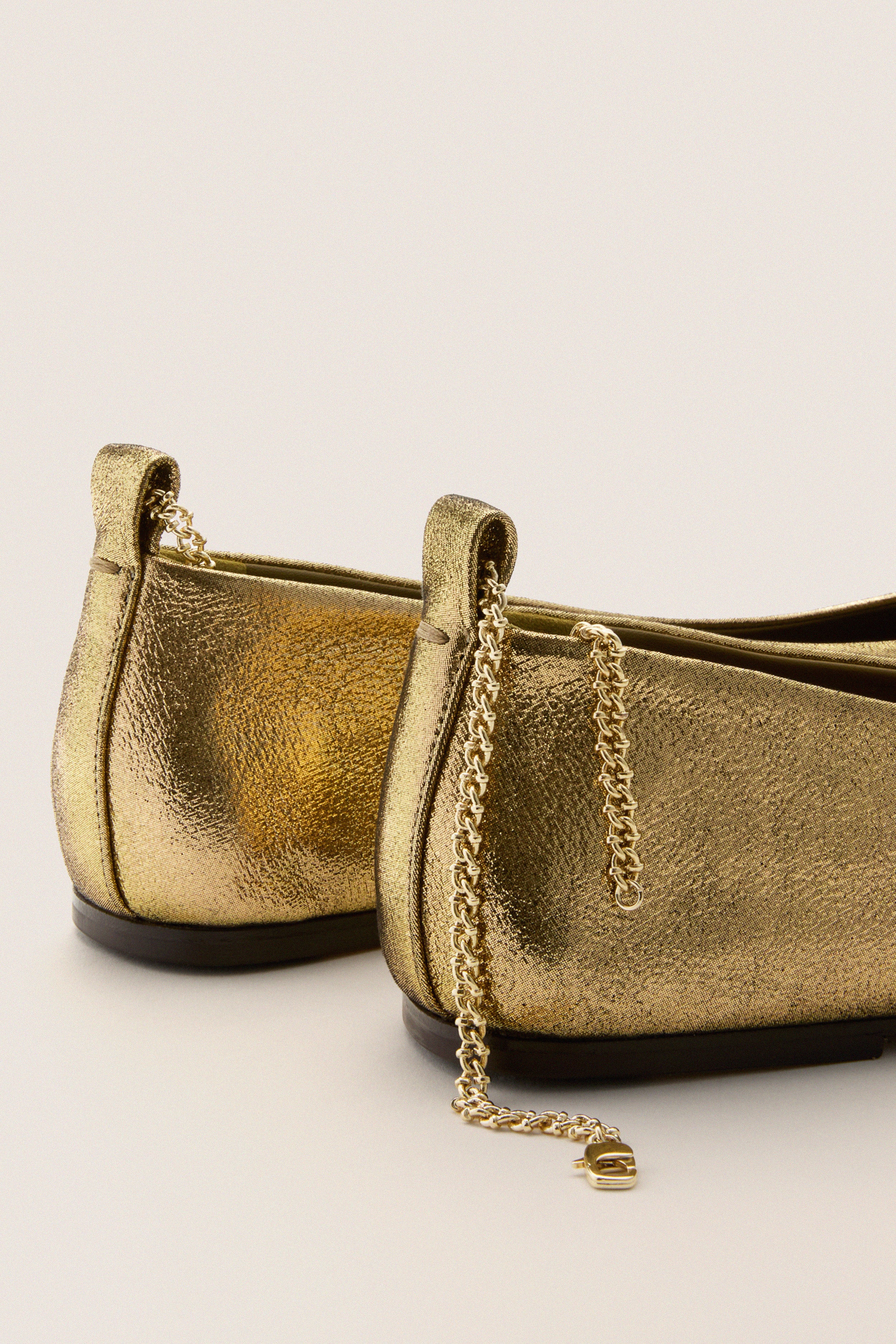 Gold Augusta Ballet Flats - Image 5