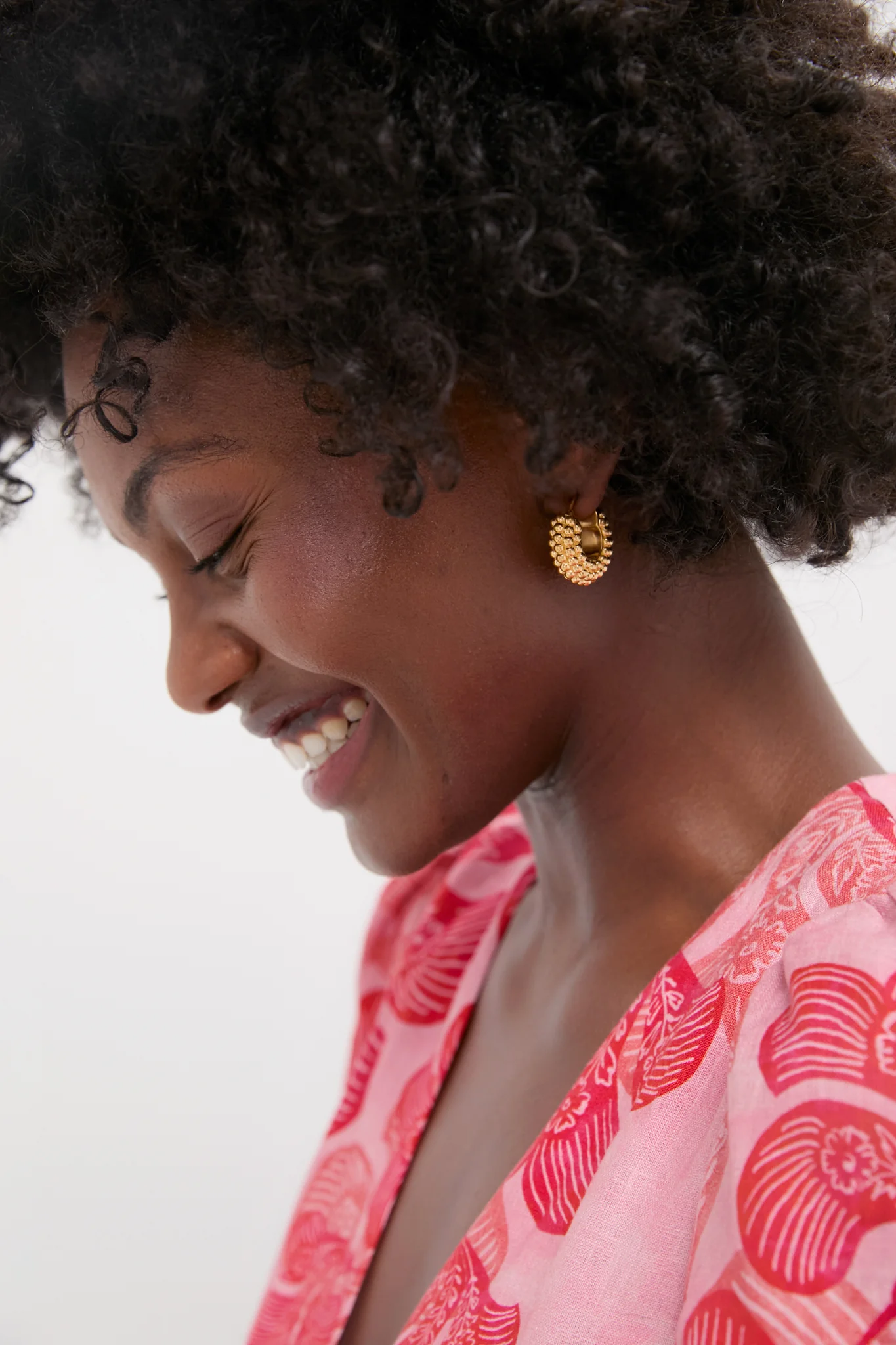 Gold Baya Medium Hoop Earrings - Image 2