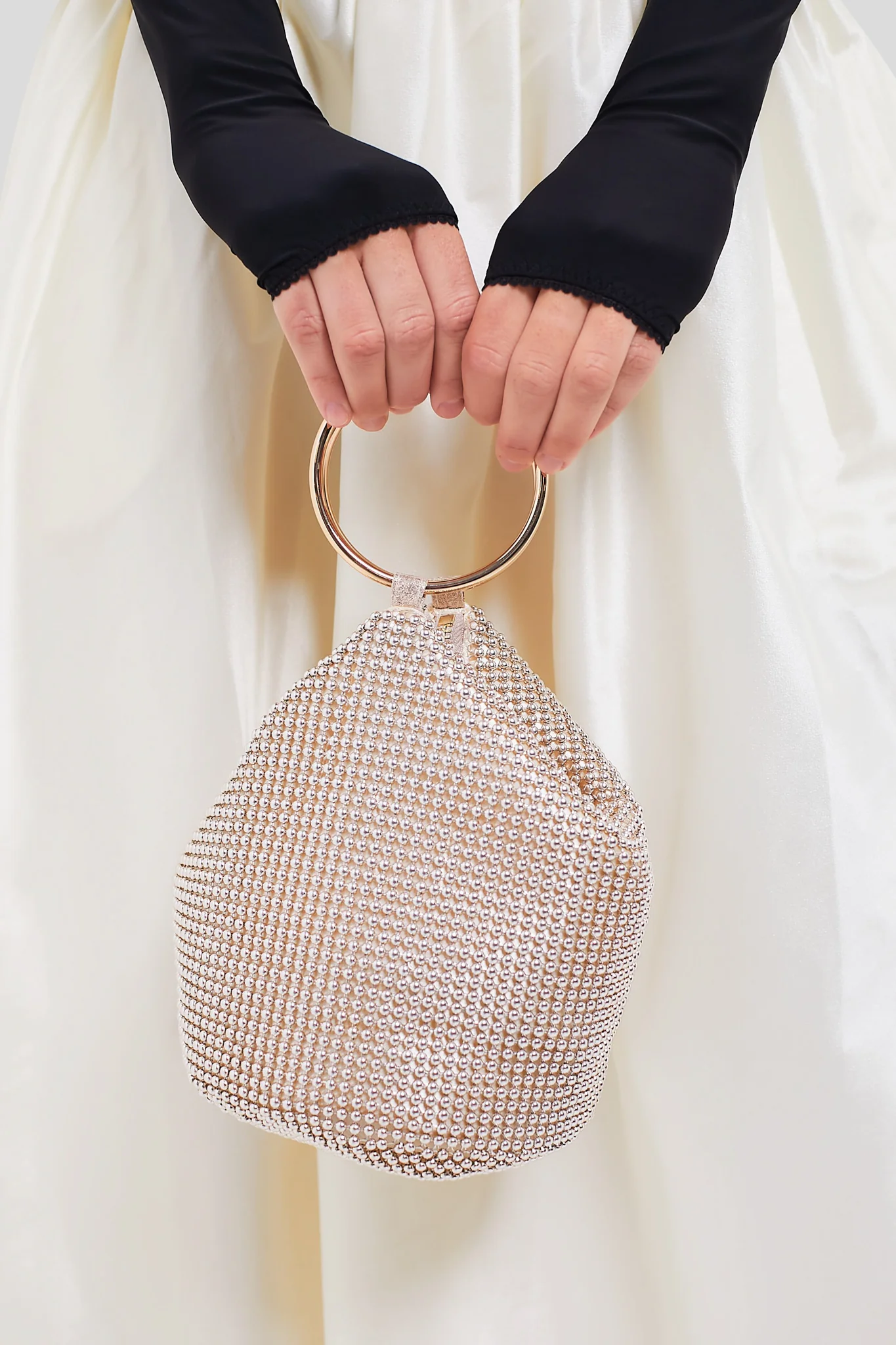 Gold Bianca Ball Mesh Handle Bag - Image 2