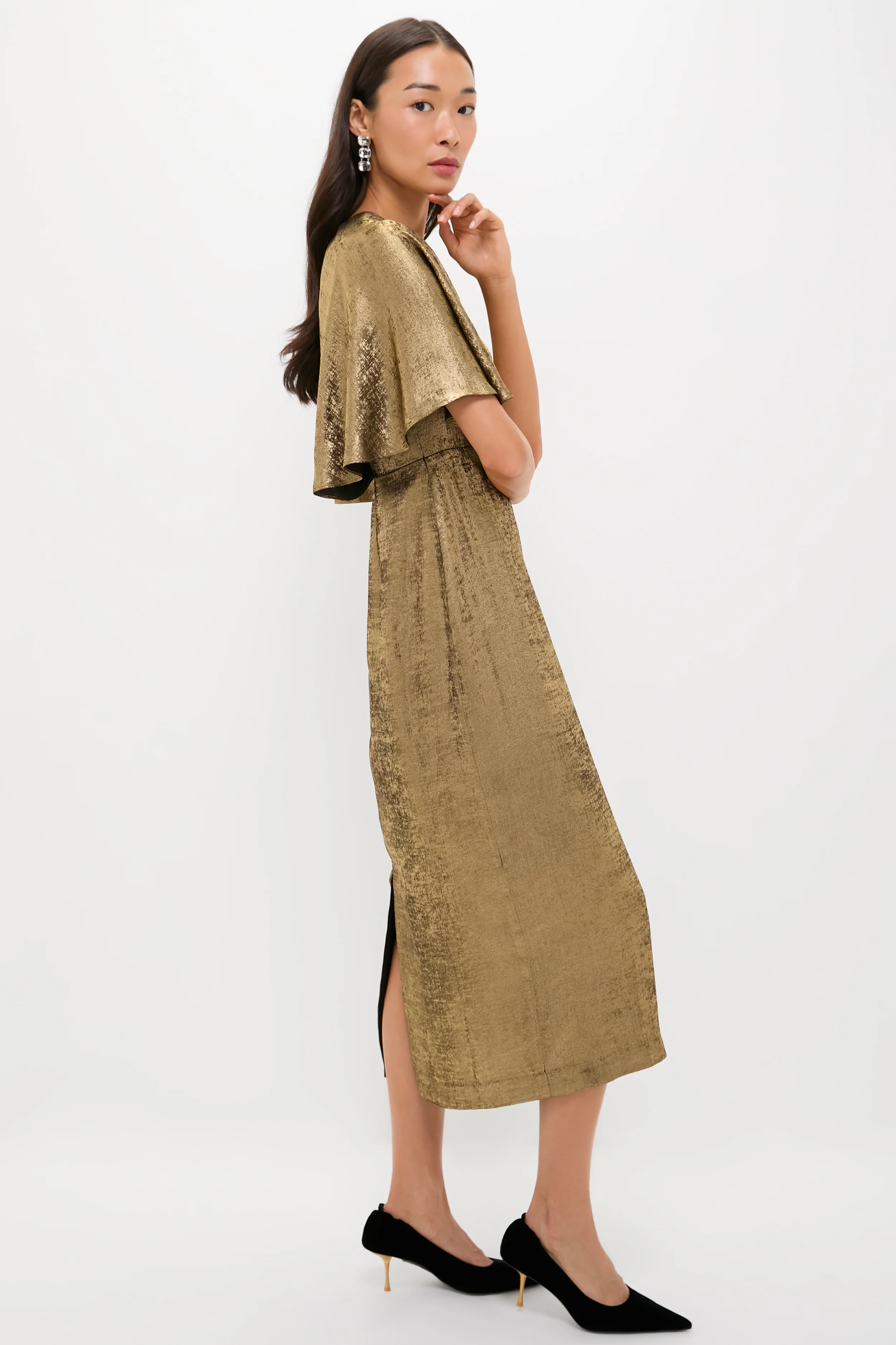Gold Cape Leah Dress - Image 3