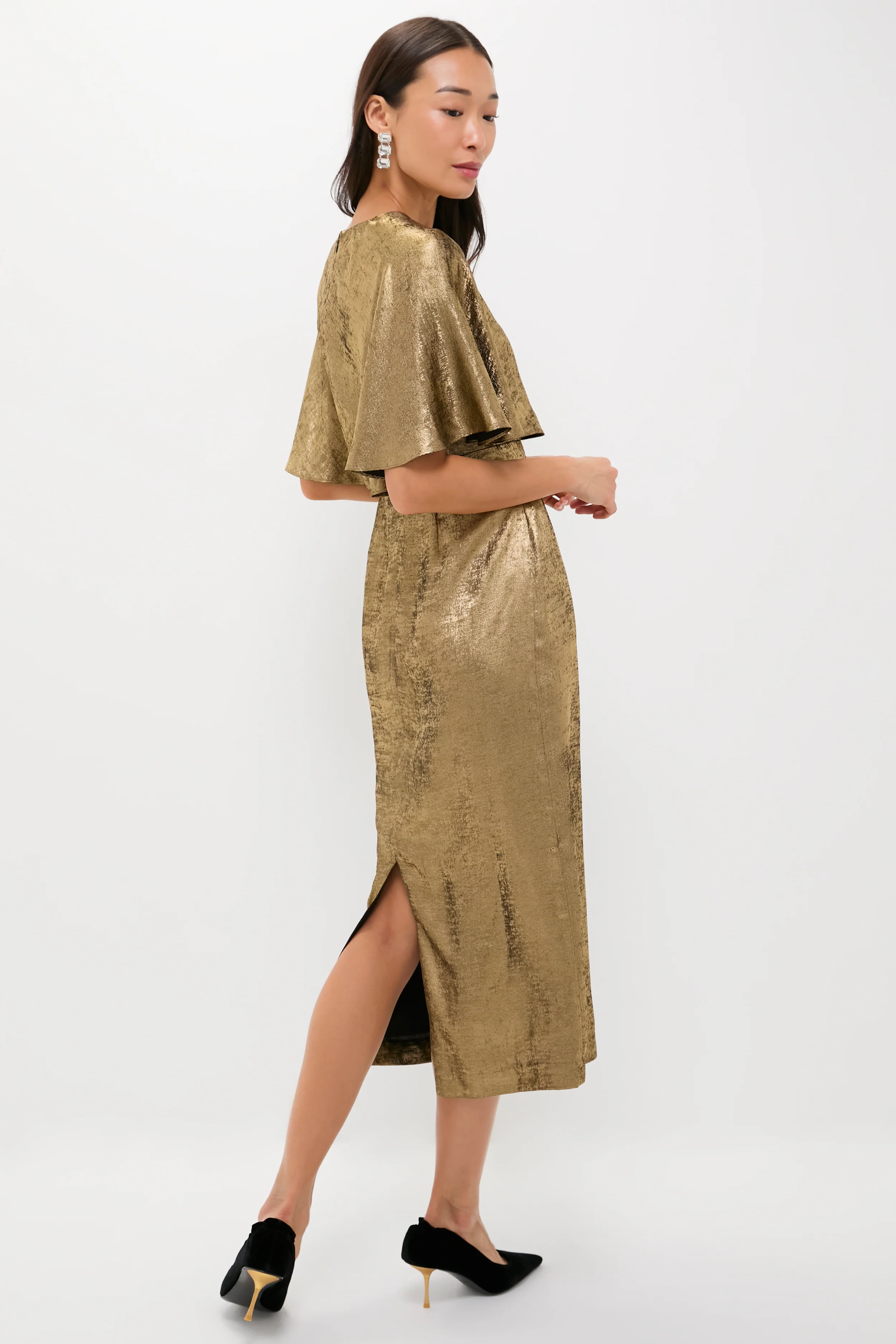 Gold Cape Leah Dress - Image 4