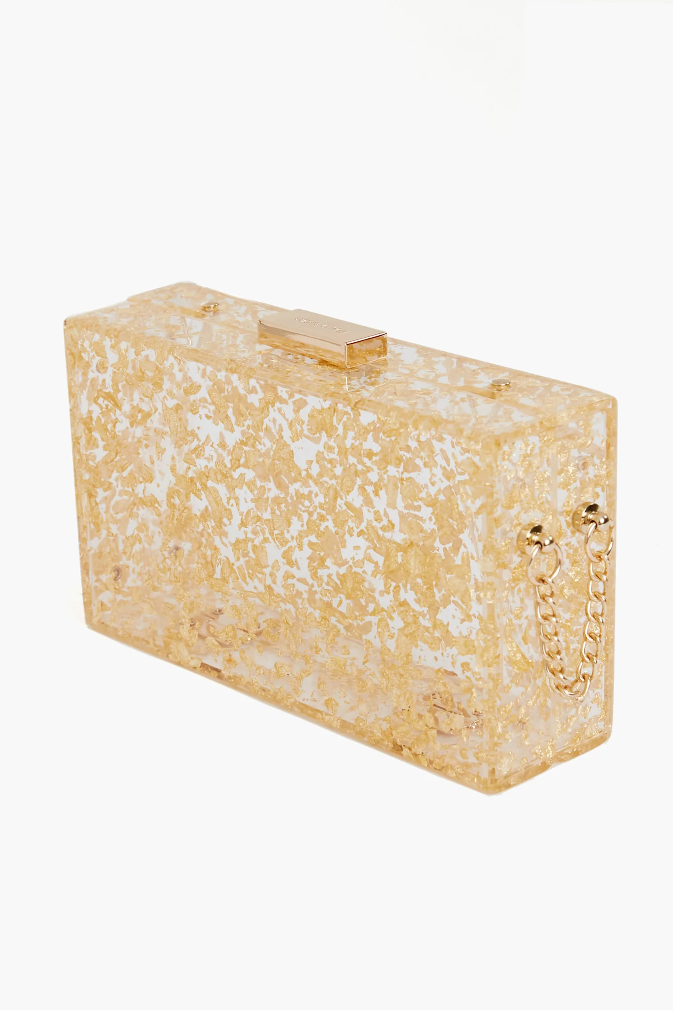 Gold Carmella Metallic Foil Box Clutch - Image 4