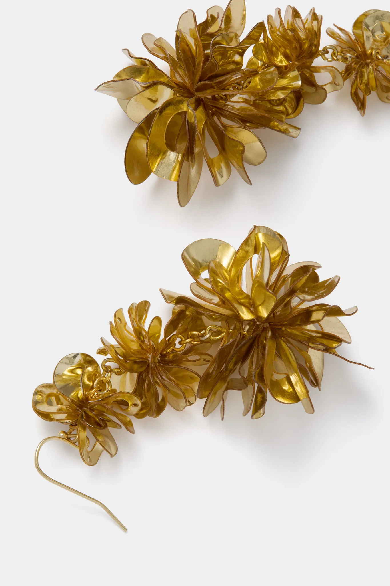 Gold Carmine Triple Drop Earrings - Image 4