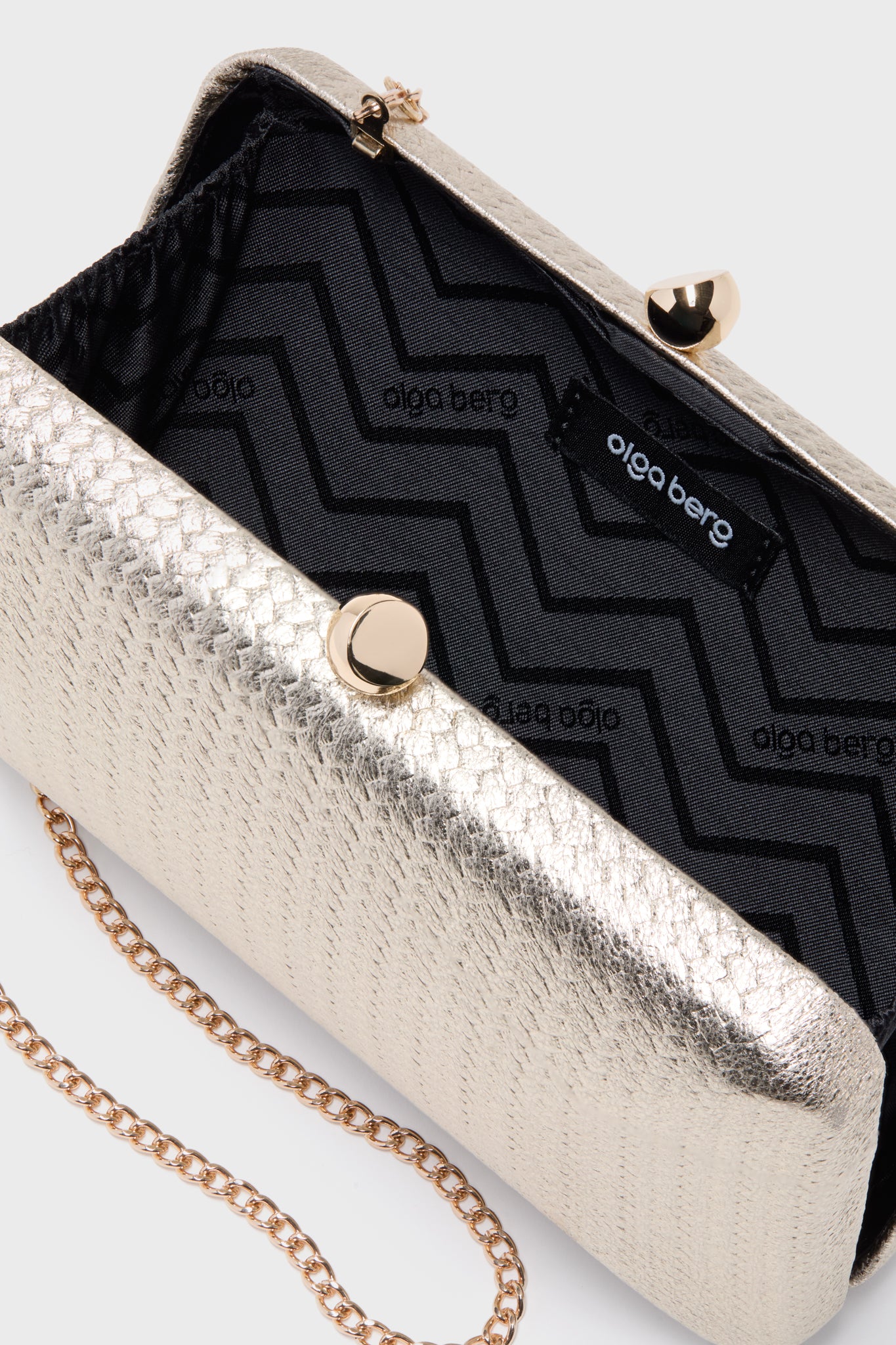 Gold Chica Metallic Textured Clutch - Image 4