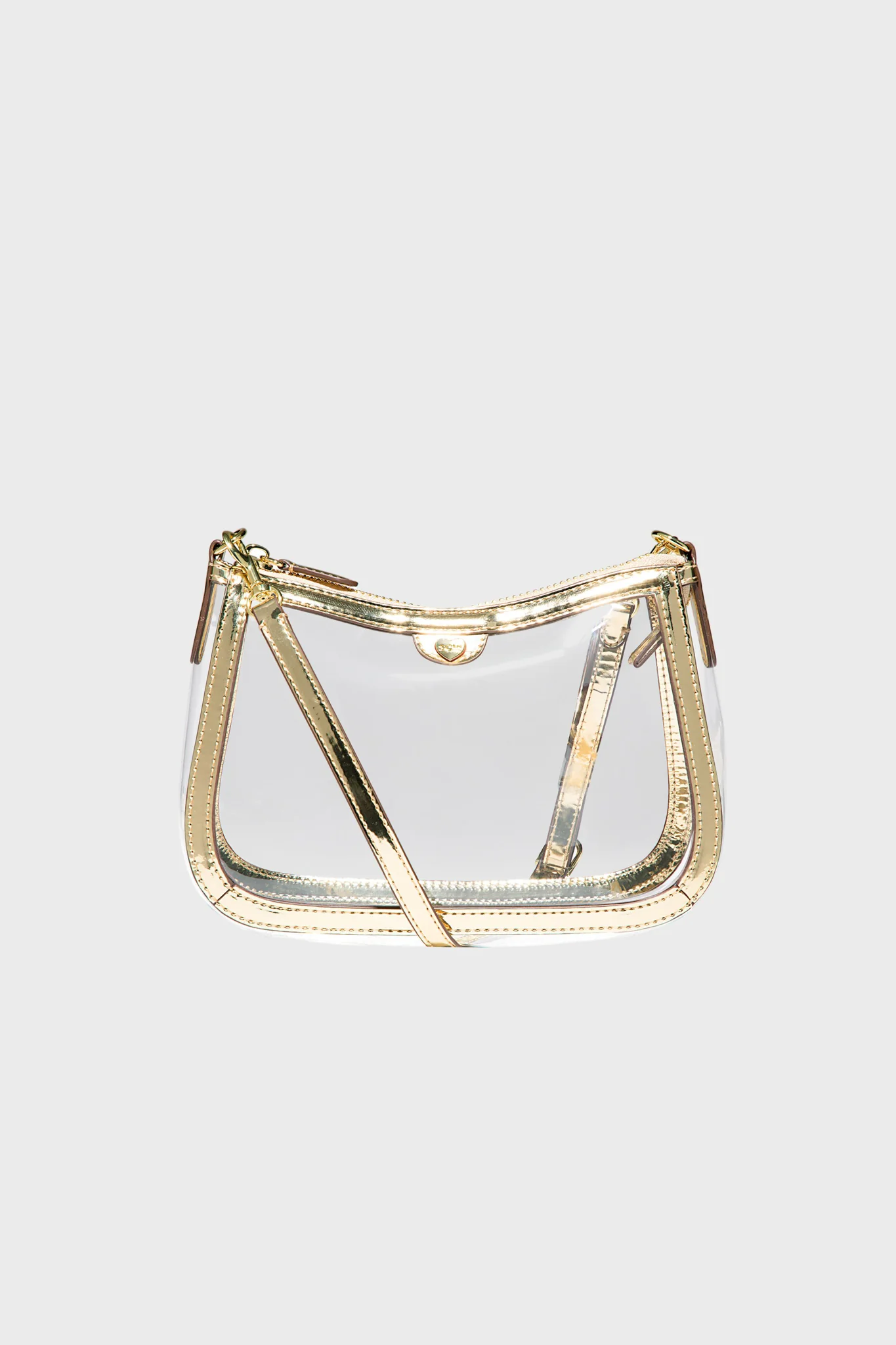 Gold Clear Curved East/West Stadium Crossbody - Image 2