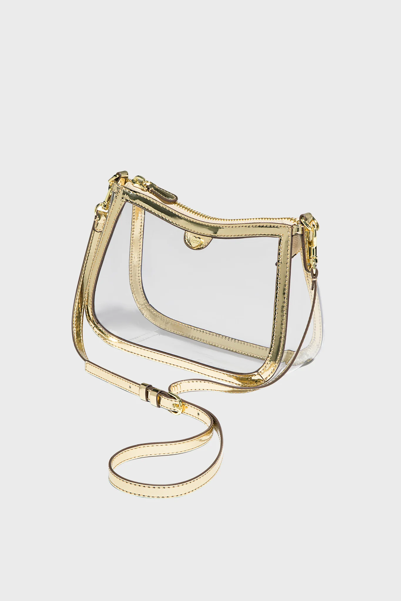 Gold Clear Curved East/West Stadium Crossbody - Image 3