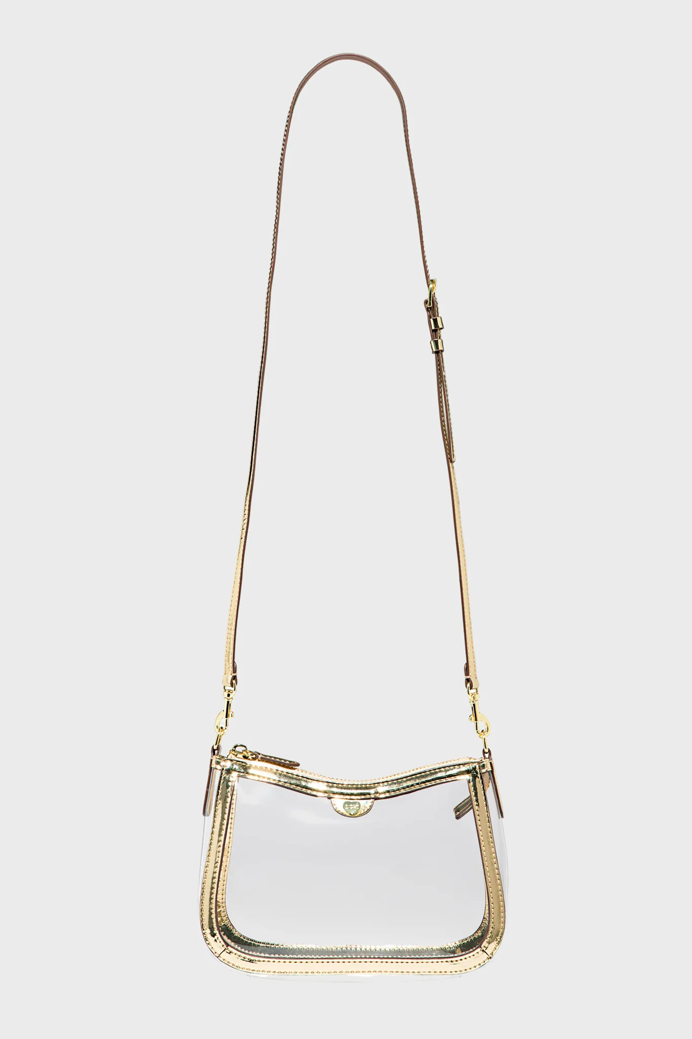 Gold Clear Curved East/West Stadium Crossbody - Image 4