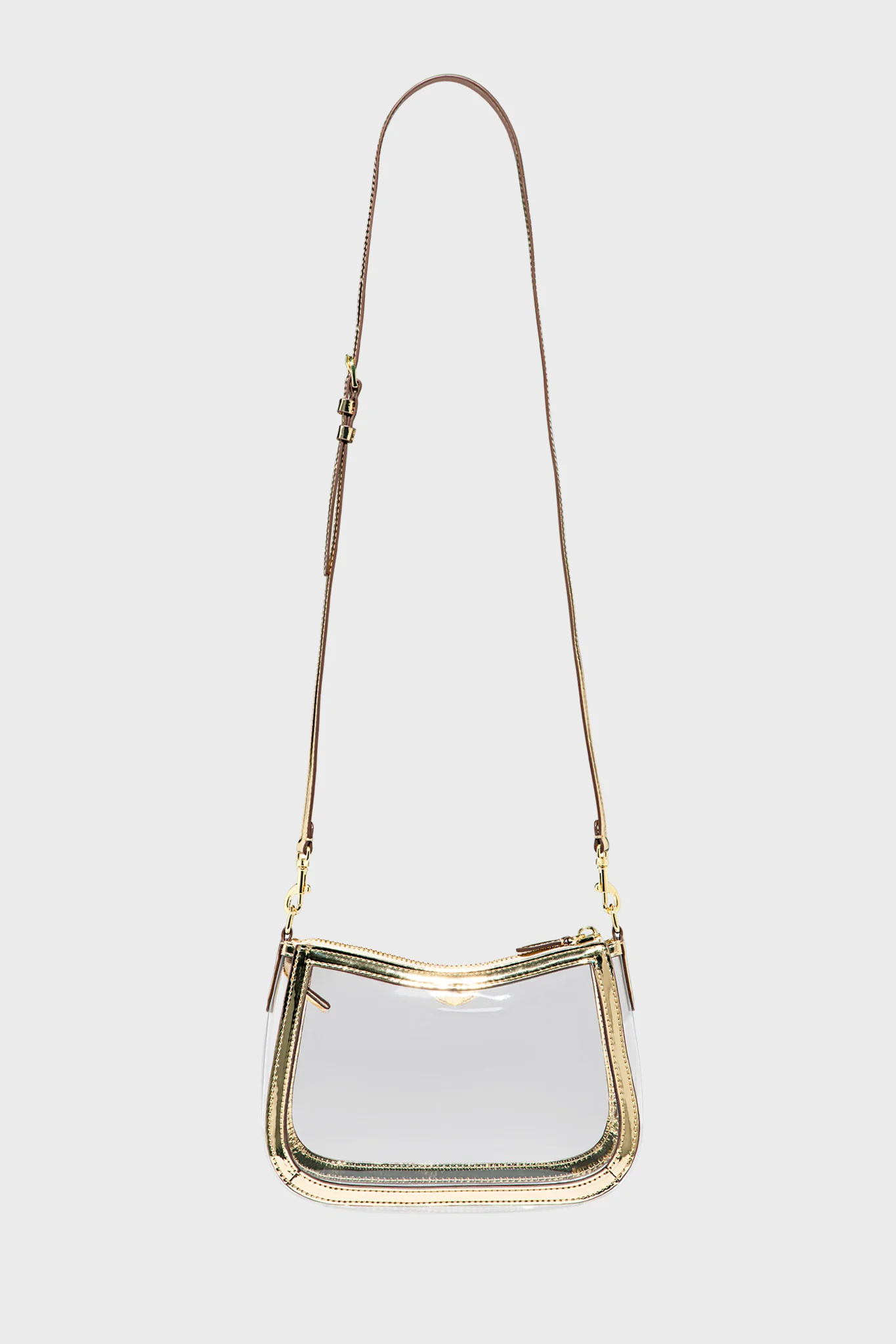 Gold Clear Curved East/West Stadium Crossbody - Image 5