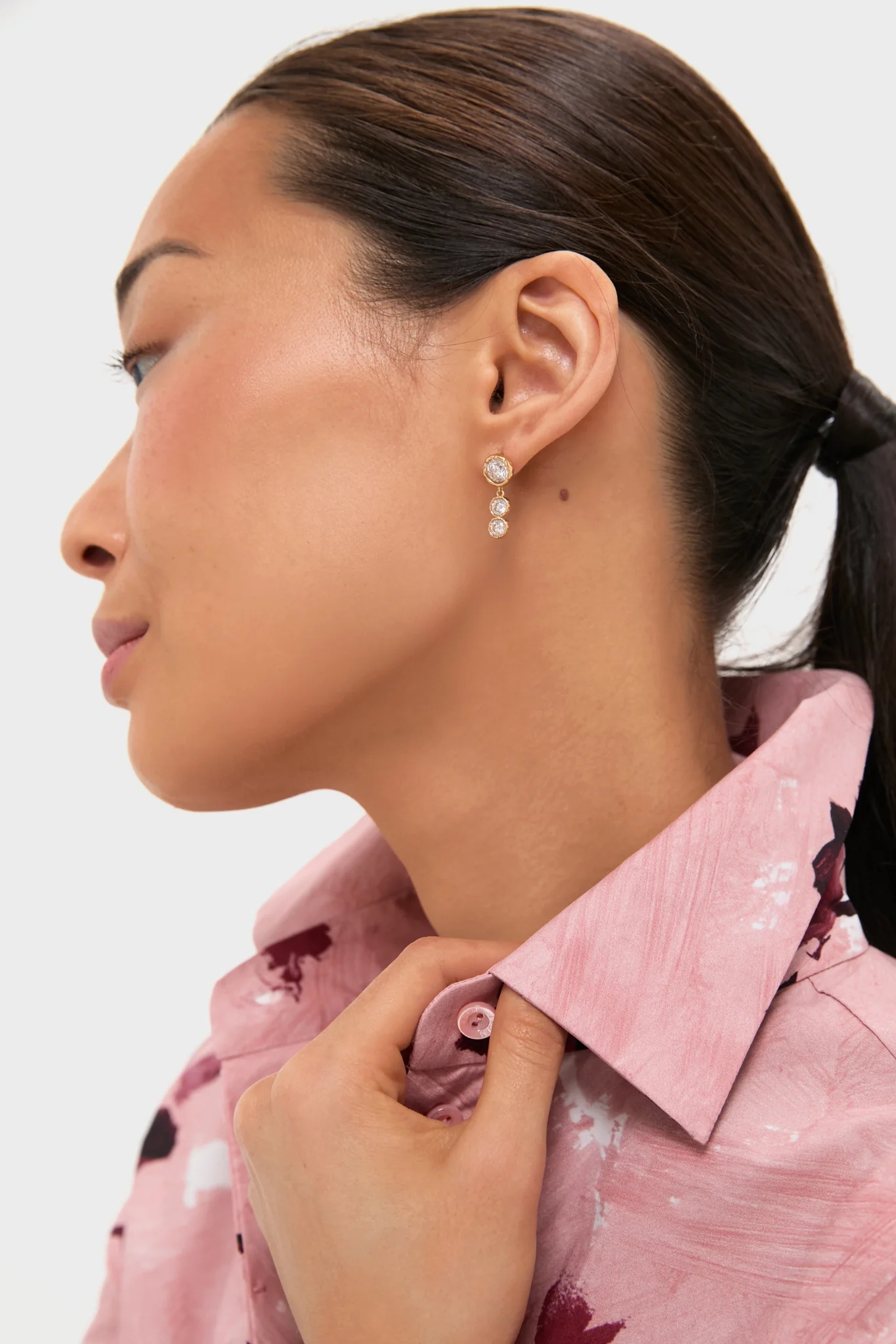 Gold Clear Finley Earrings - Image 2