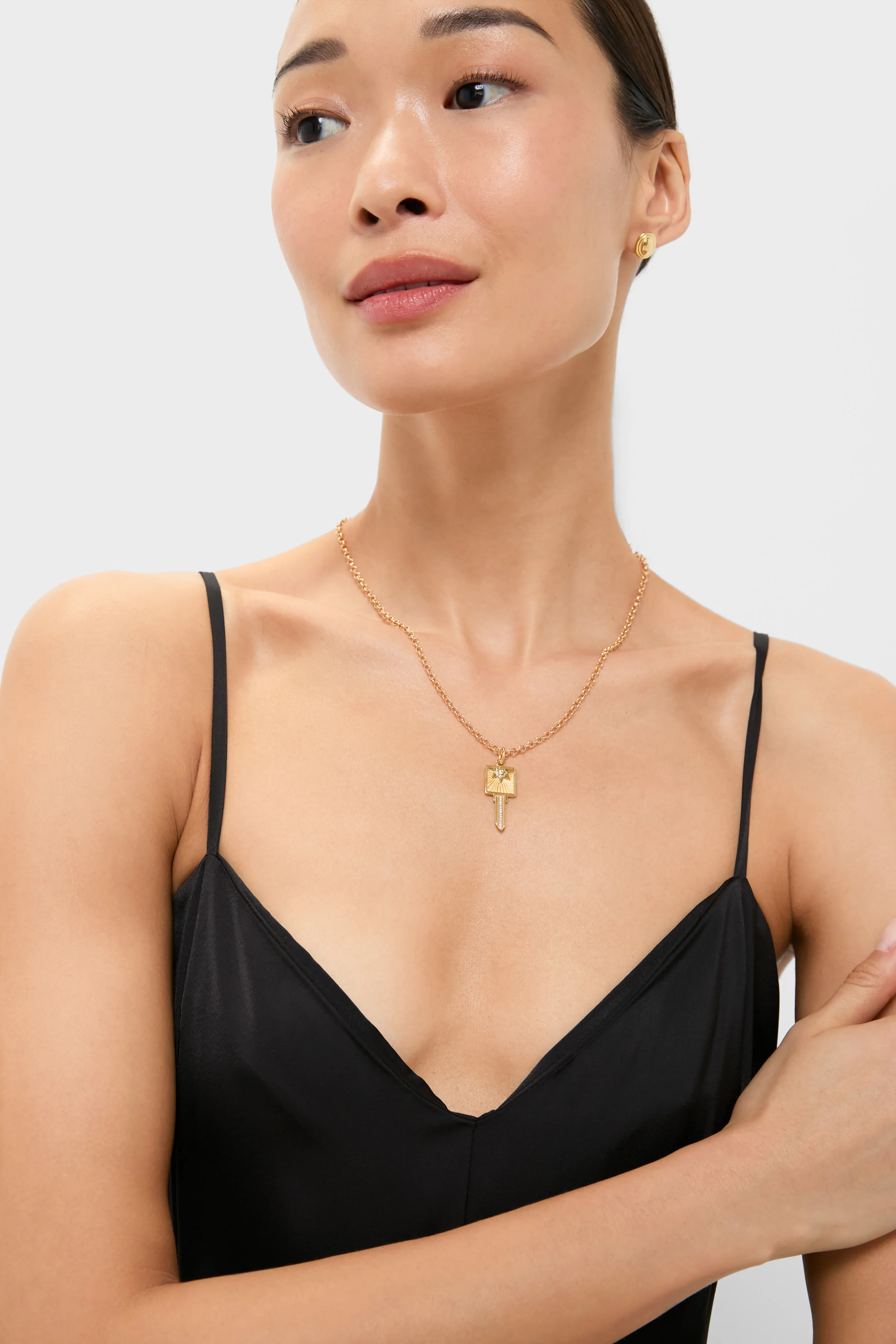 Gold Compass Key 18" Necklace - Image 2