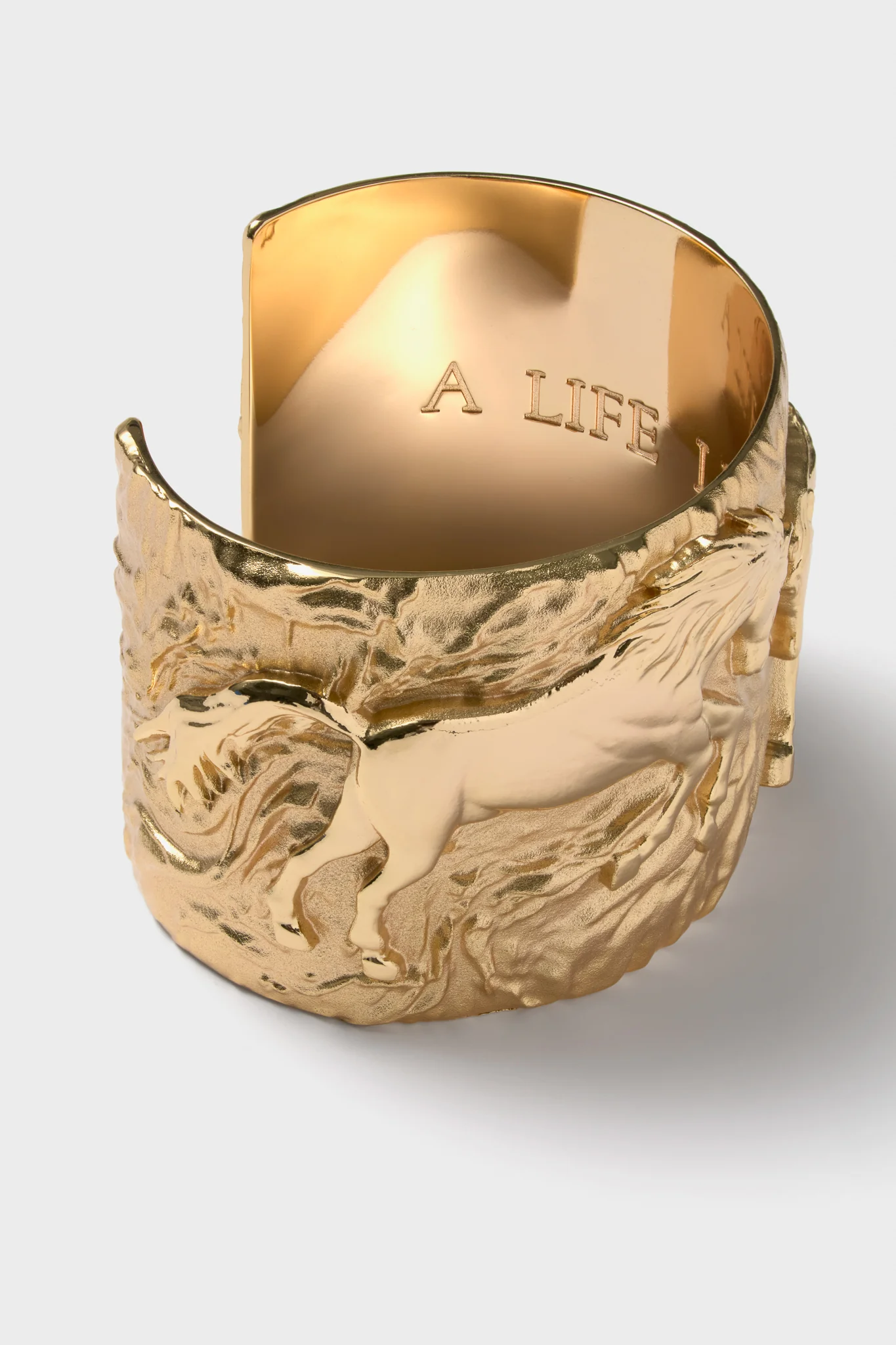 Gold Courage Horse Cuff - Image 3