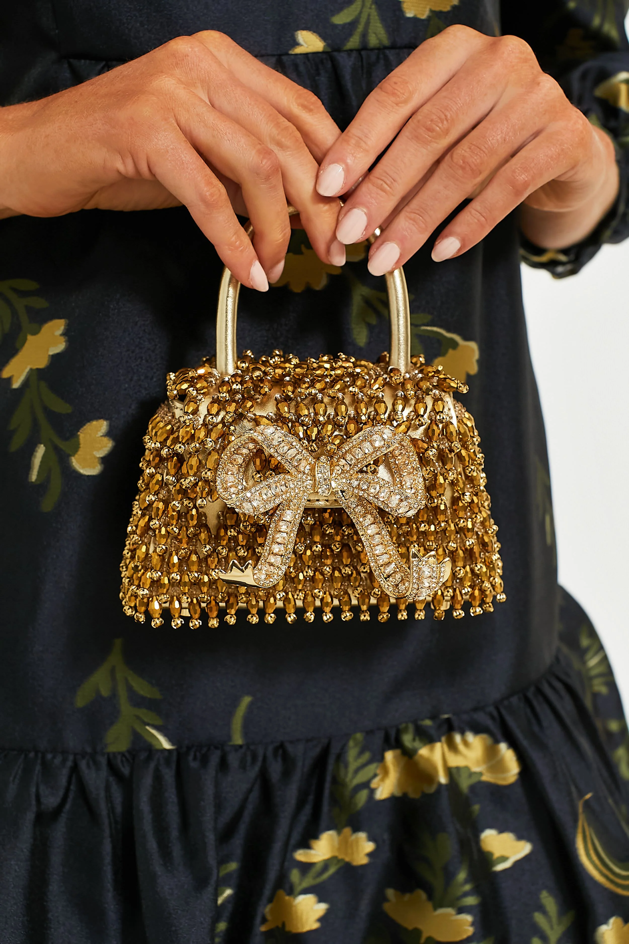 Gold Crystal Embroidery Micro Bag - Image 2