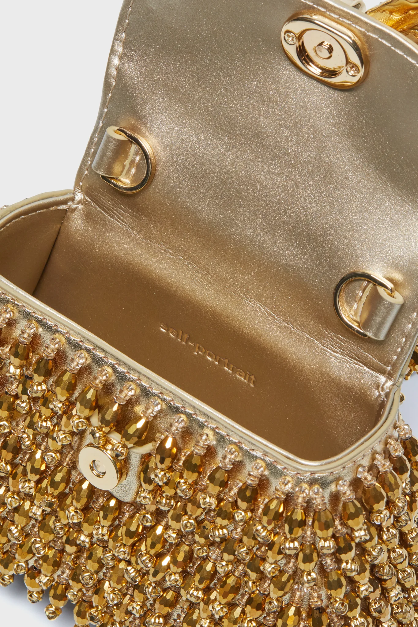 Gold Crystal Embroidery Micro Bag - Image 6