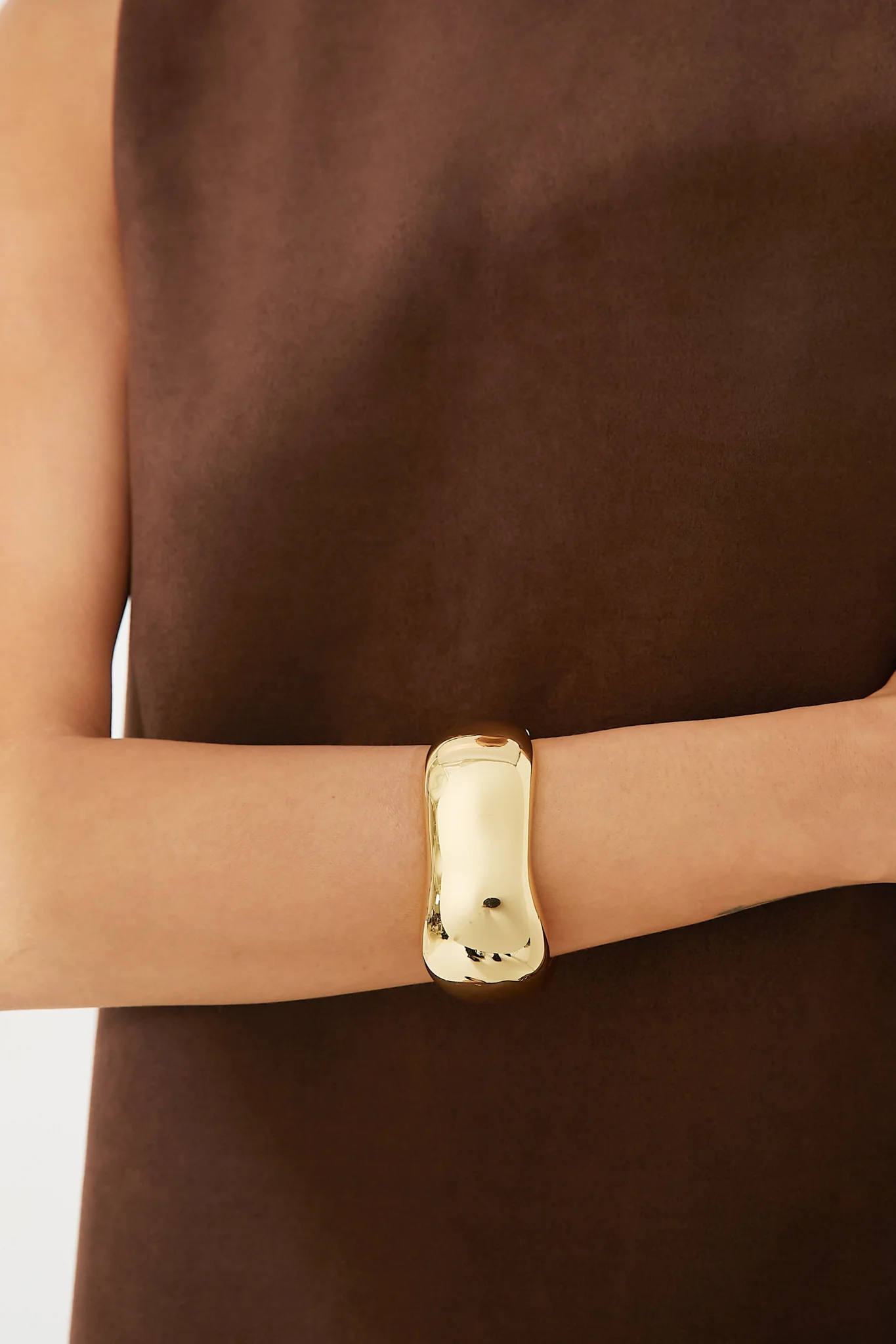 Gold Curved Hayes Cuff - Image 2