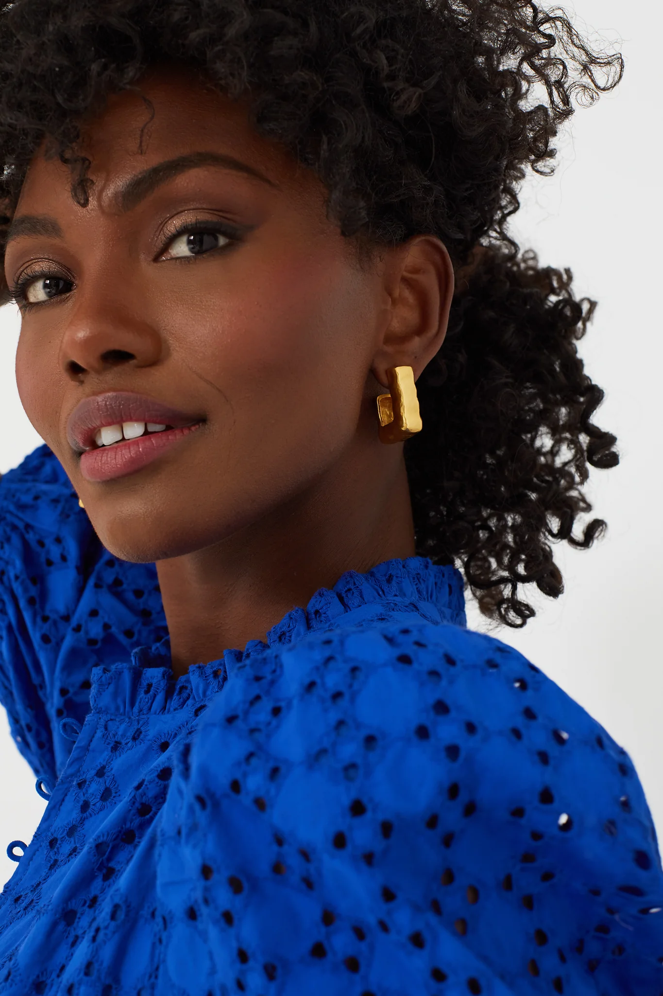 Gold Dim Hoops - Image 3