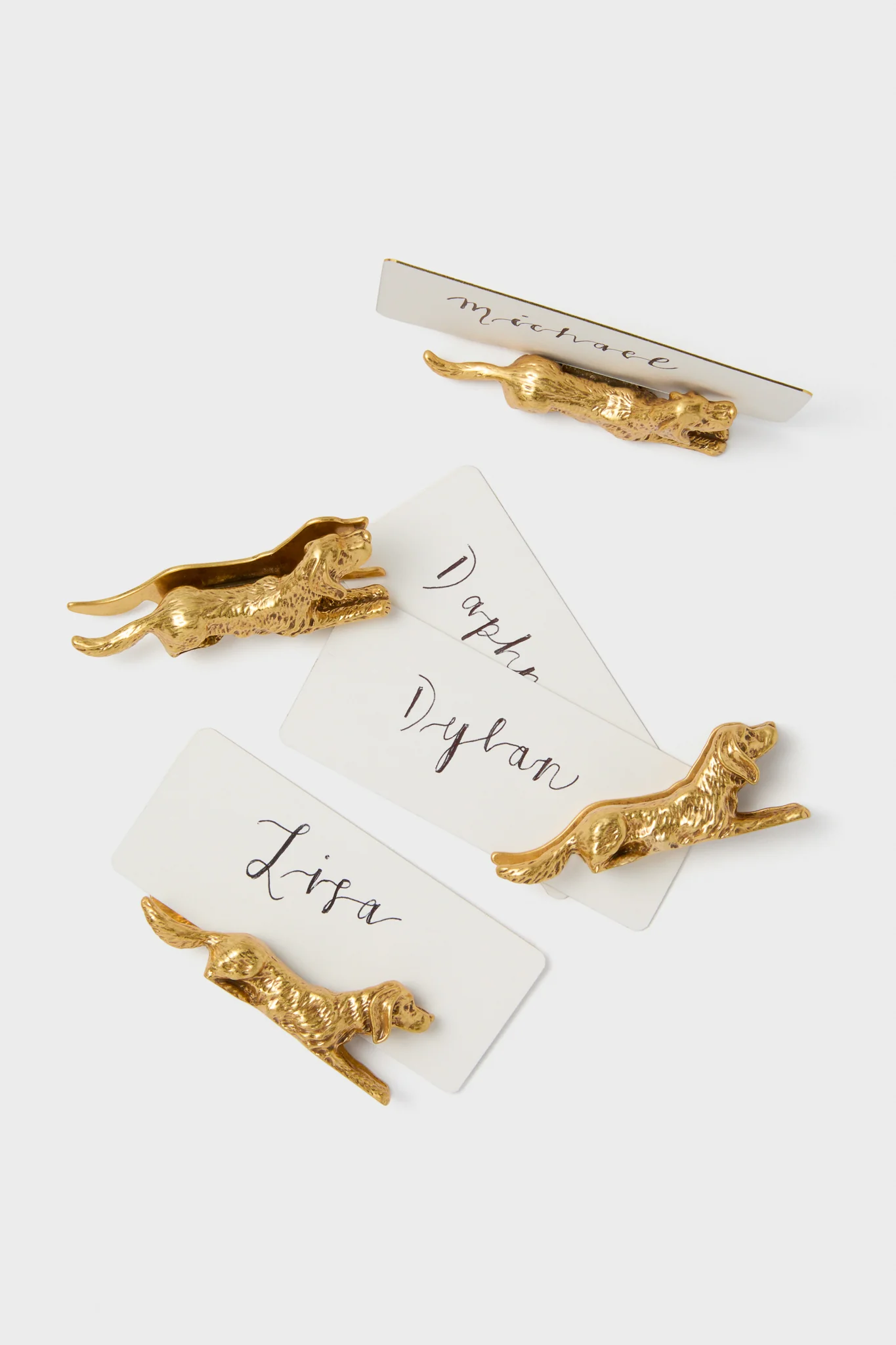 Gold Dog Place Card Holders Set of 4 - Image 3