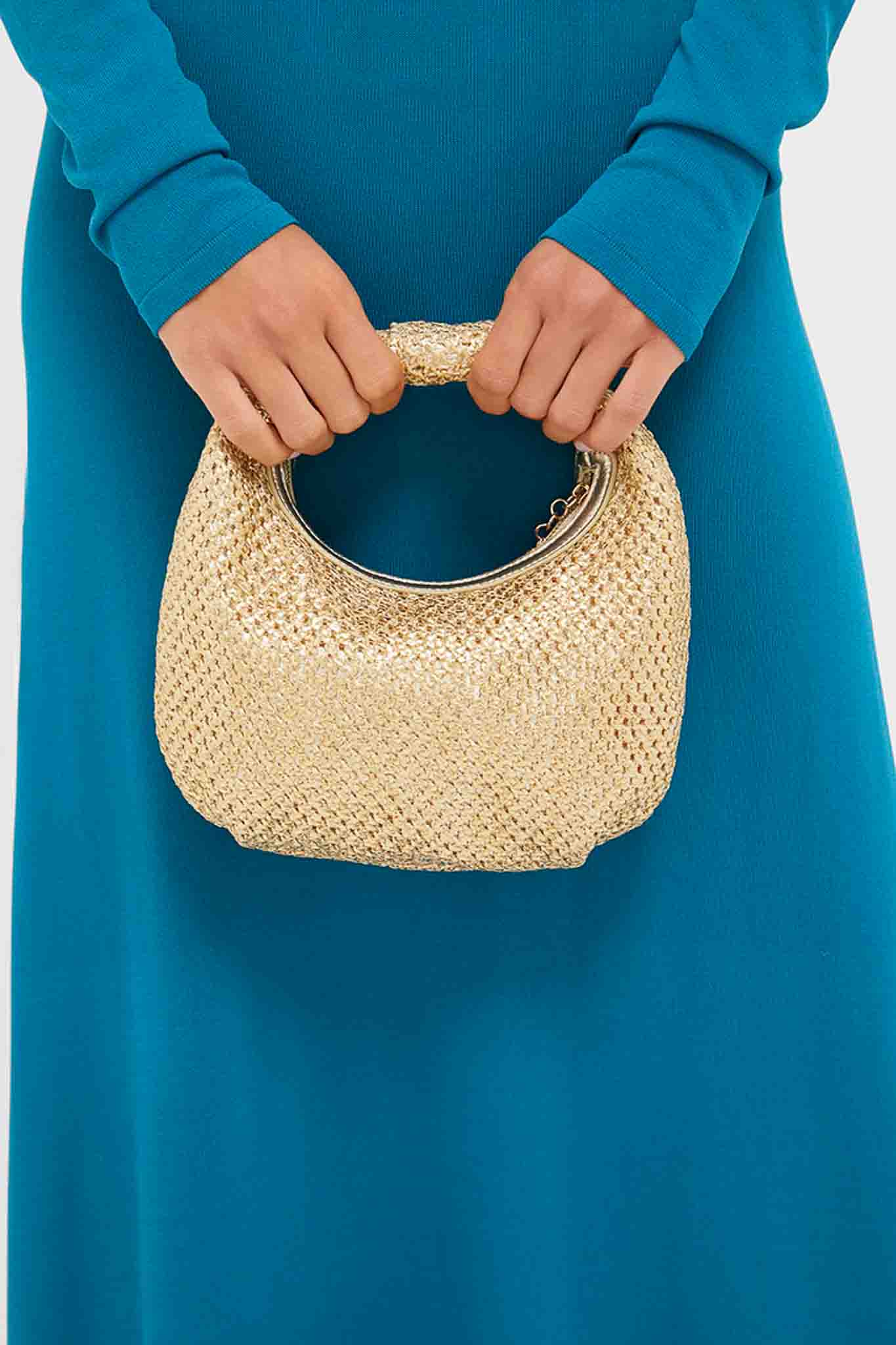 Gold Eden Woven Hobo - Image 2