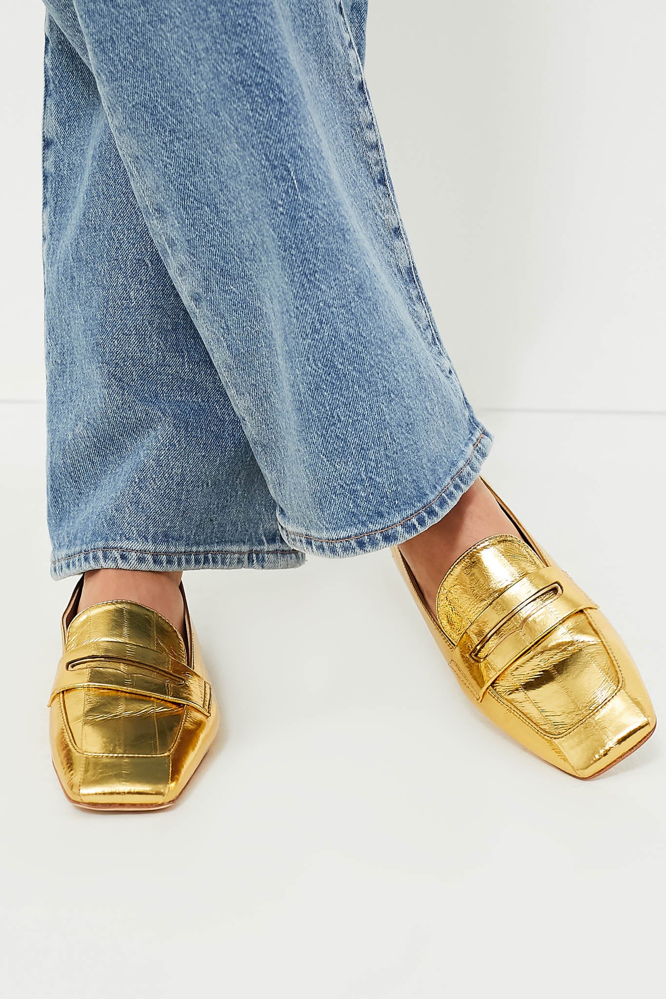 Gold Eel Doublet Loafers - Image 2