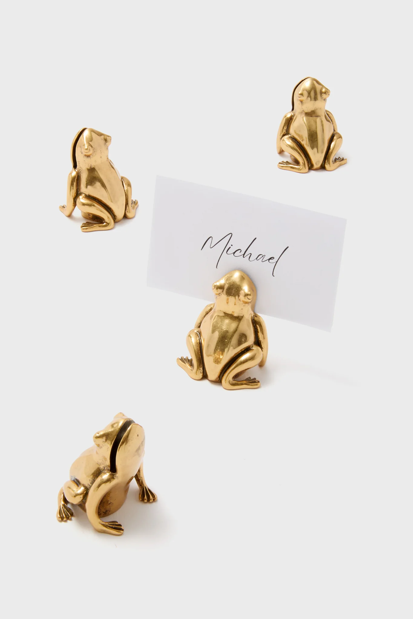 Gold Frog Place Card Holders Set of 4 - Image 3