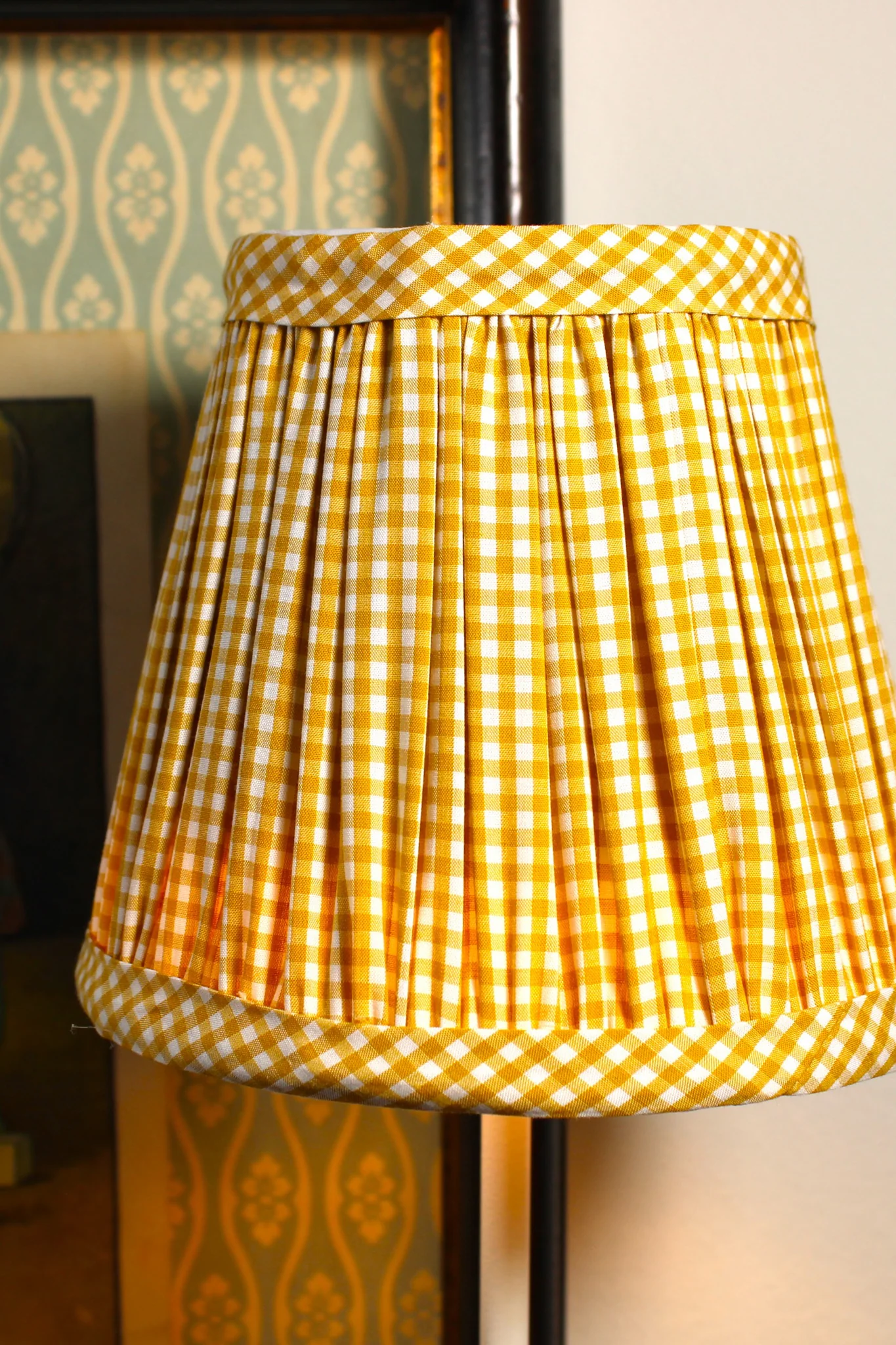 Gold Gingham Zafferano Lampshade - Image 2