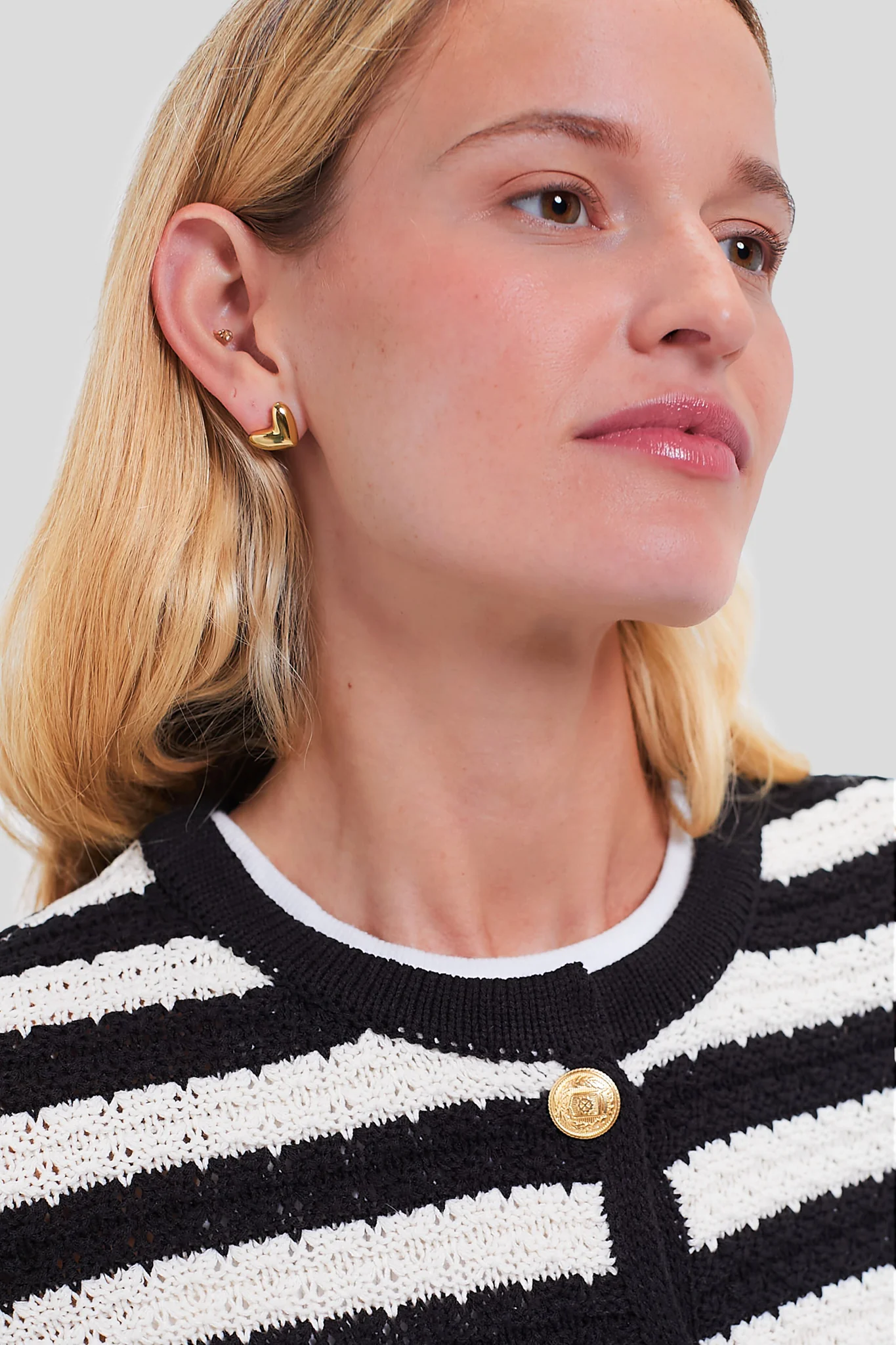 Gold Heart Studs - Image 2