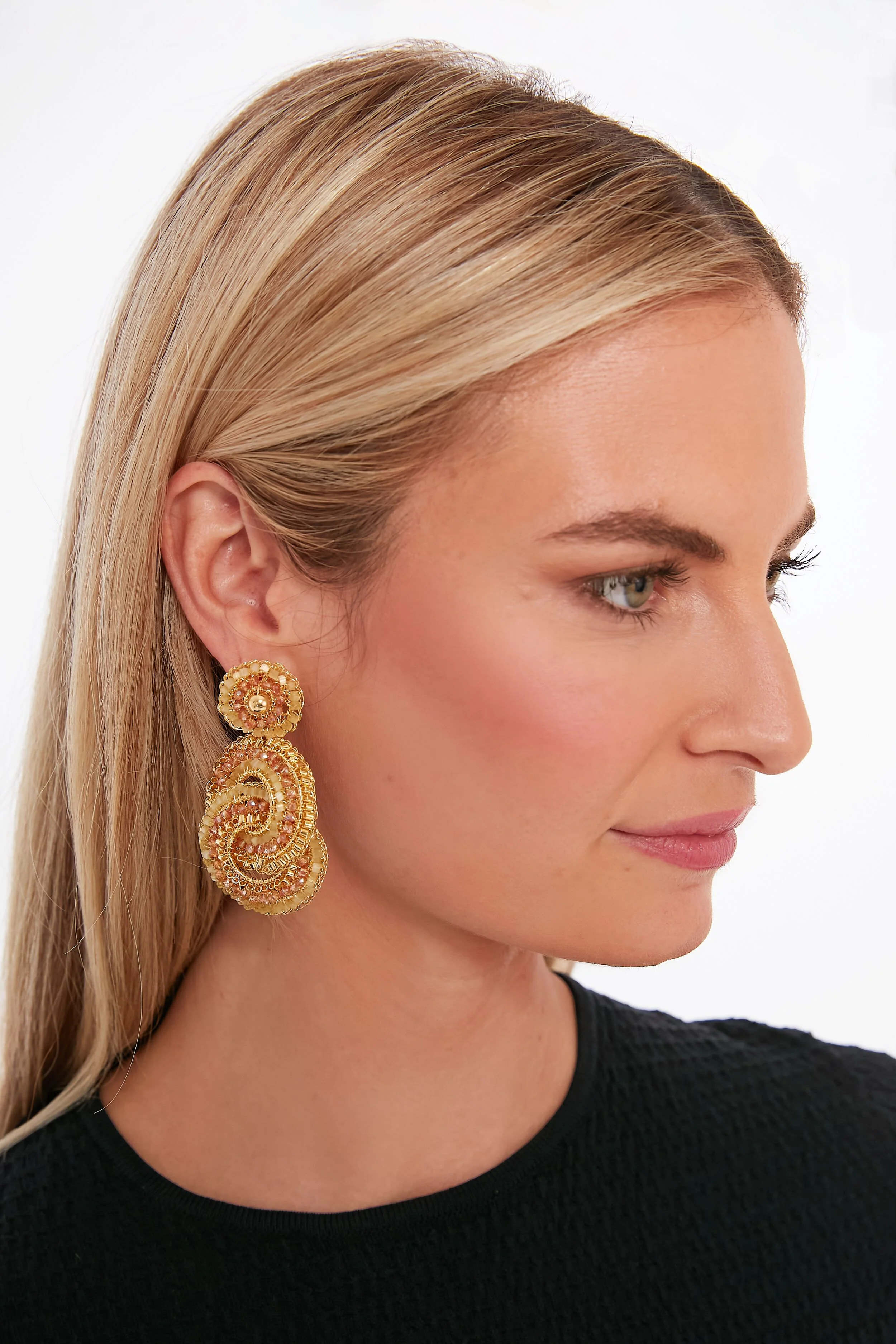 Gold Interlocked Earrings - Image 2