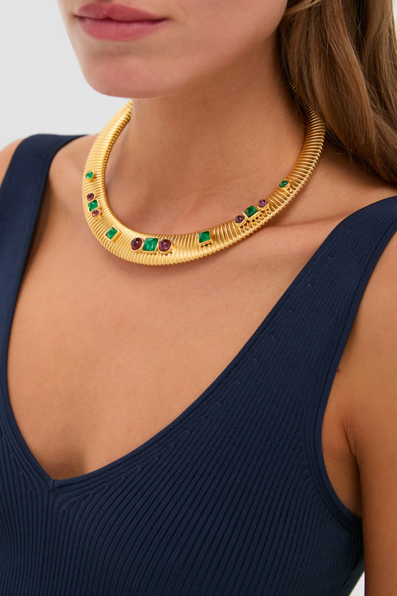 Gold Jeweled Collar Necklace - Image 2