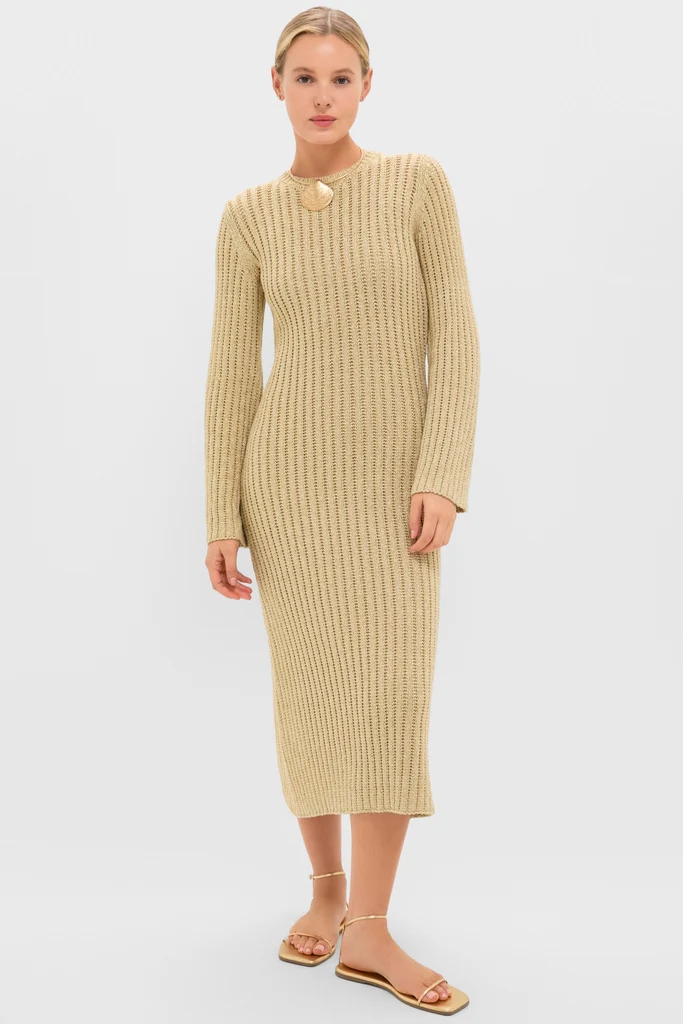 Gold Knit Amanyara Maxi Dress