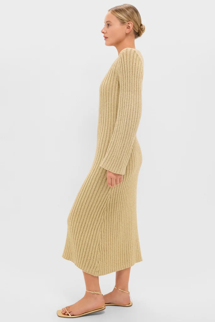 Gold Knit Amanyara Maxi Dress - Image 3