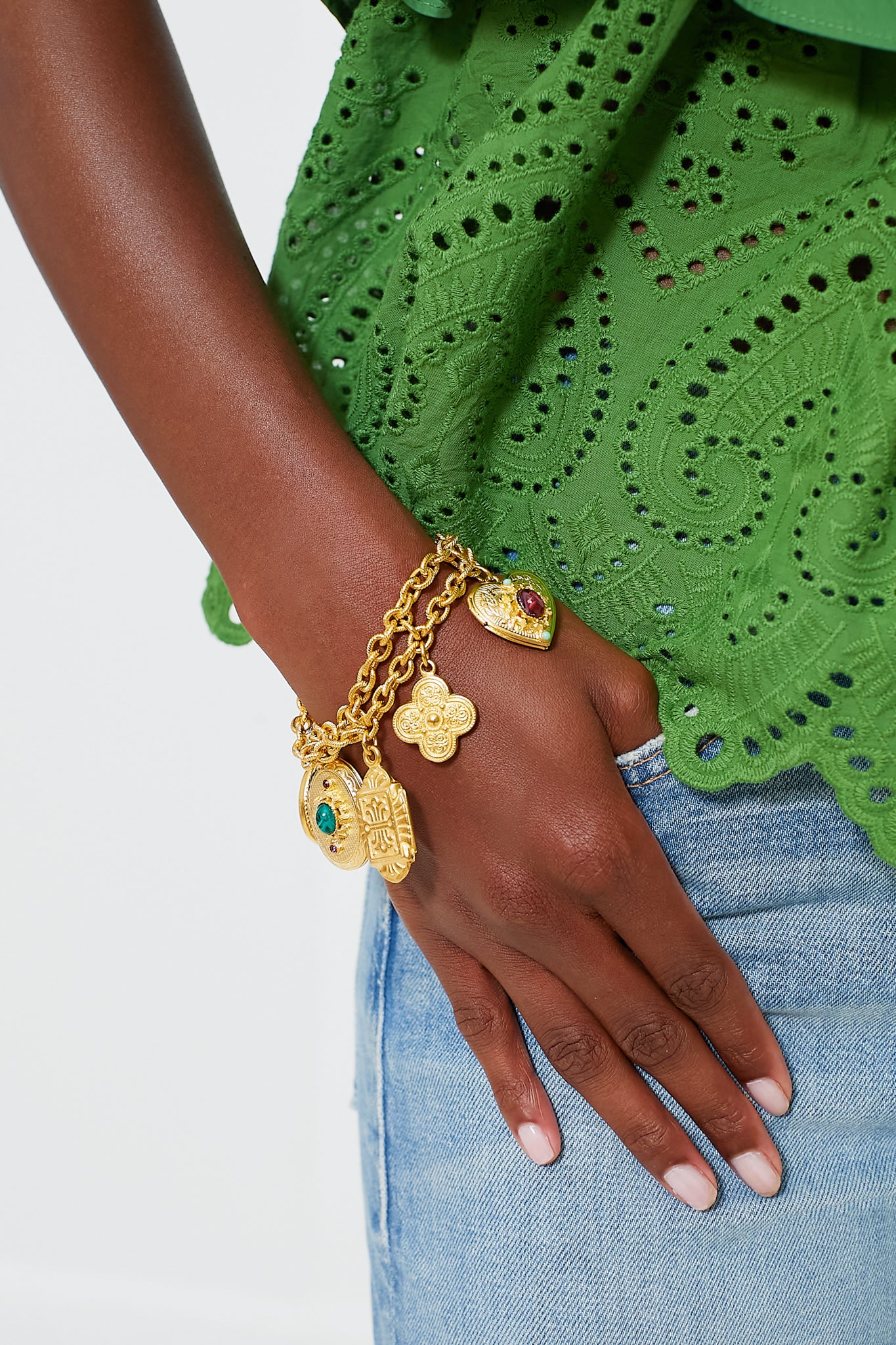 Gold Large Charm Bracelet - Image 3