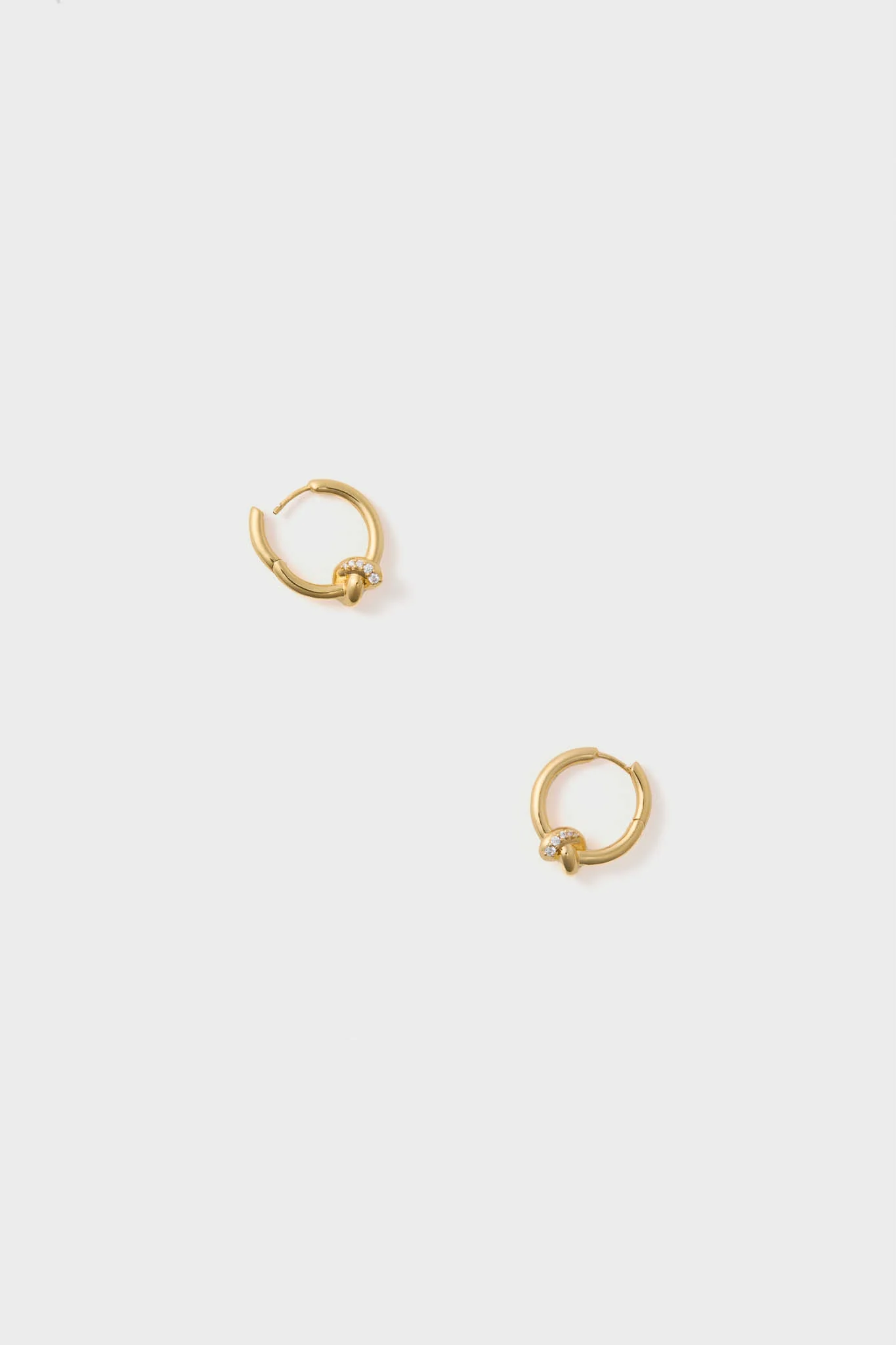 Gold Lucy Williams Pave Knot Small Hoop Earrings
