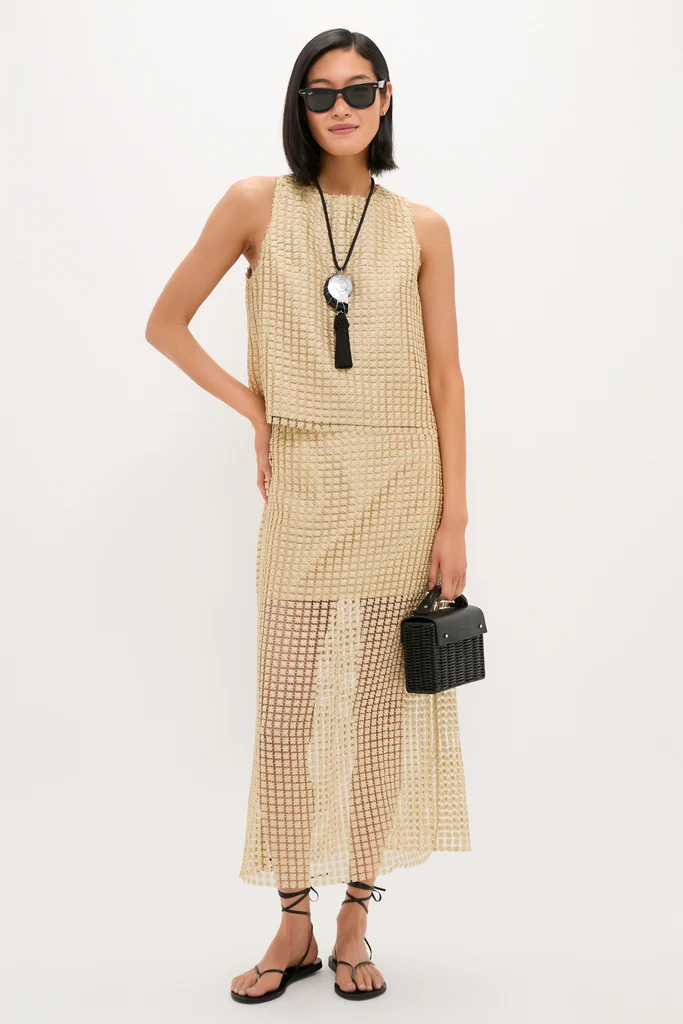 Gold Metallic Star Lace Eve Skirt - Image 3