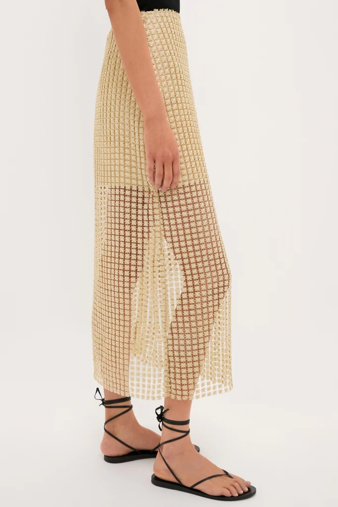 Gold Metallic Star Lace Eve Skirt - Image 4