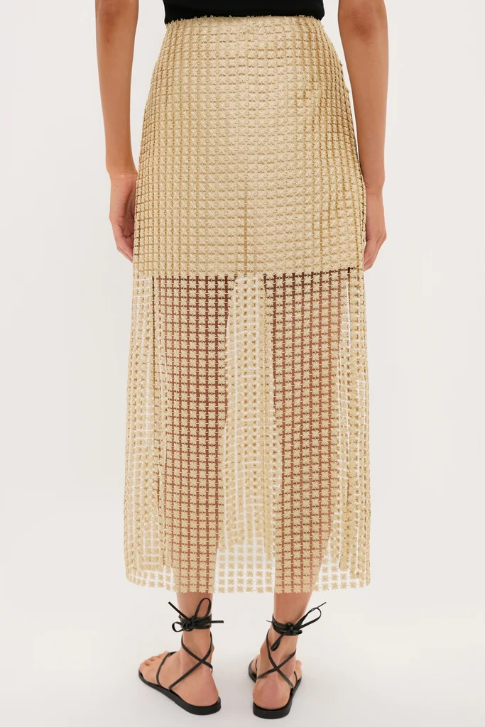 Gold Metallic Star Lace Eve Skirt - Image 5