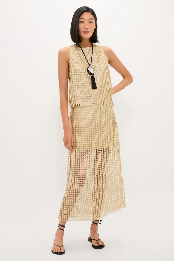 Gold Metallic Star Lace Eve Skirt - Image 7