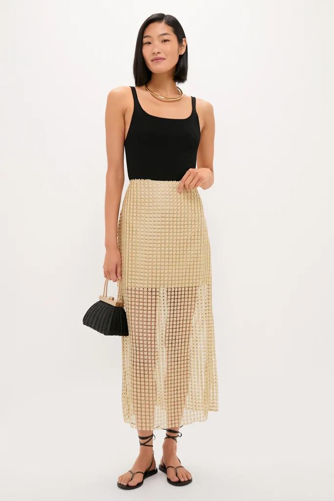 Gold Metallic Star Lace Eve Skirt - Image 8