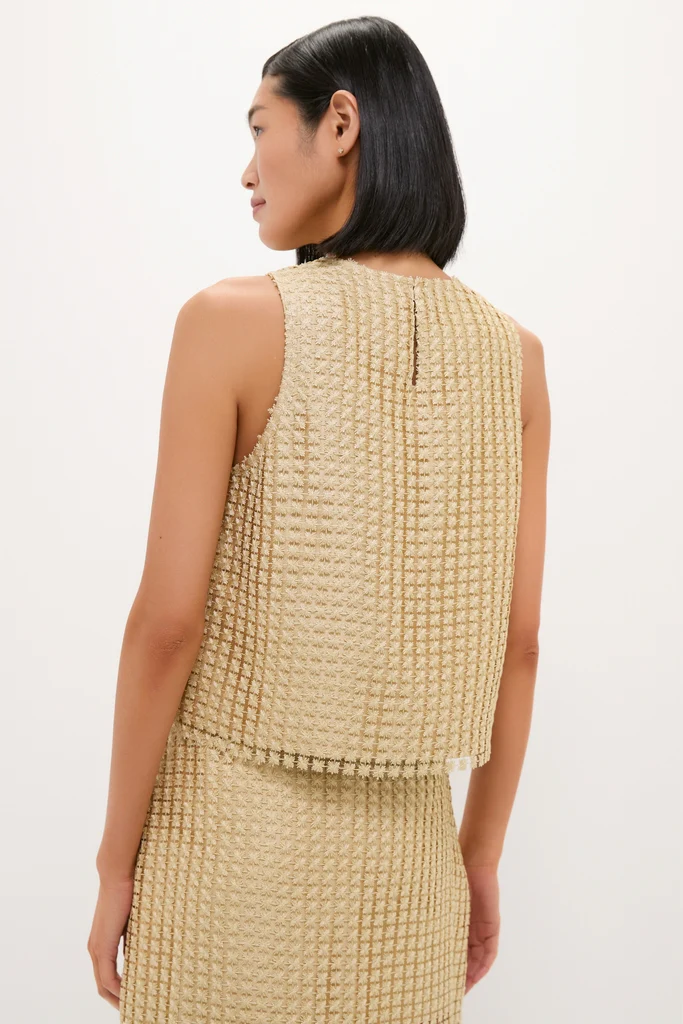 Gold Metallic Star Lace Keating Top - Image 5