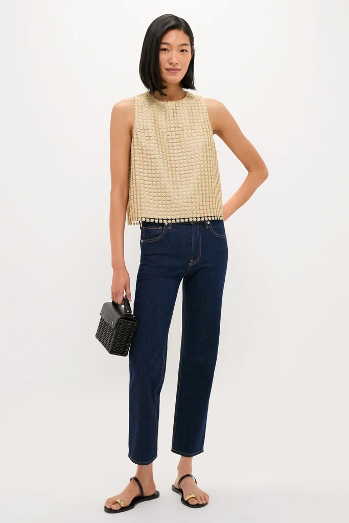 Gold Metallic Star Lace Keating Top - Image 7