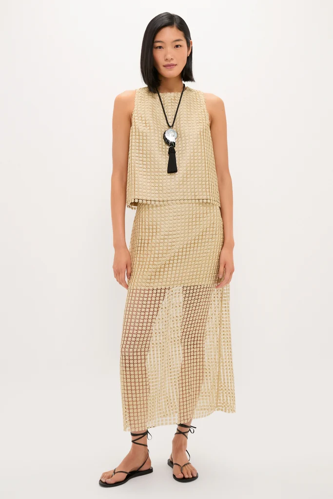 Gold Metallic Star Lace Keating Top - Image 8