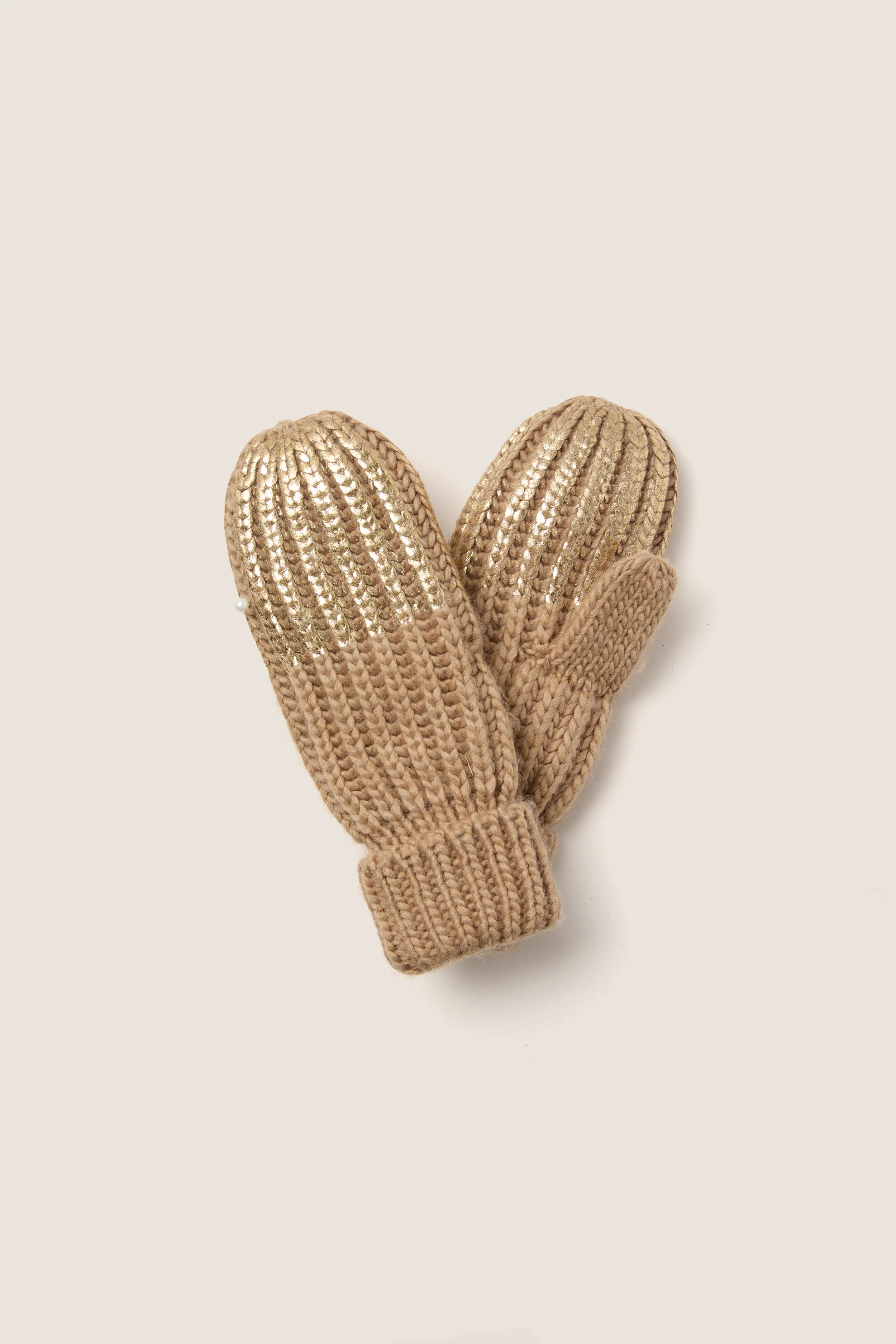 Gold Metallic Scarf and Mittens Set - Image 5