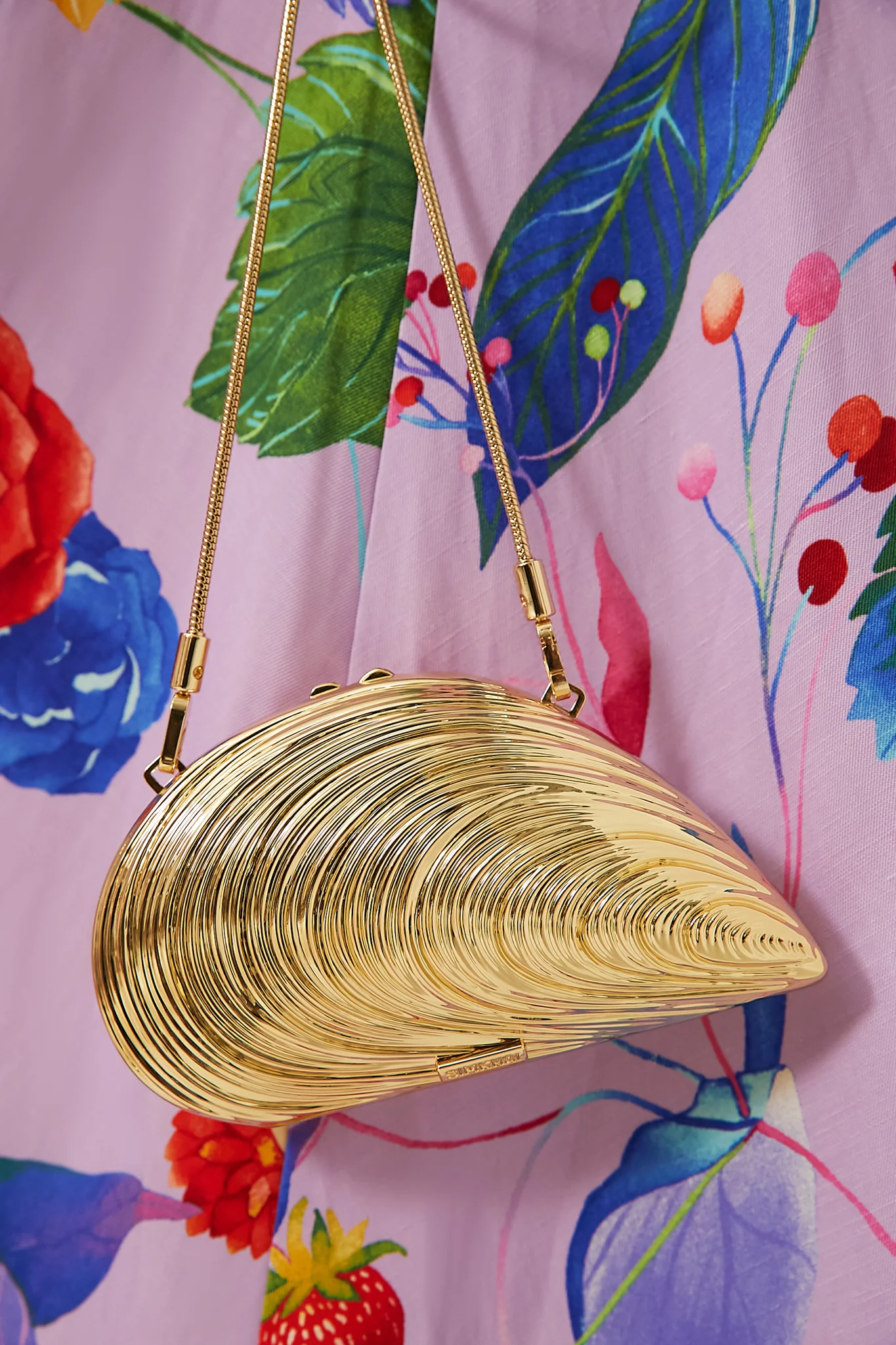 Gold Mini Bridget Oyster Shell Clutch - Image 2