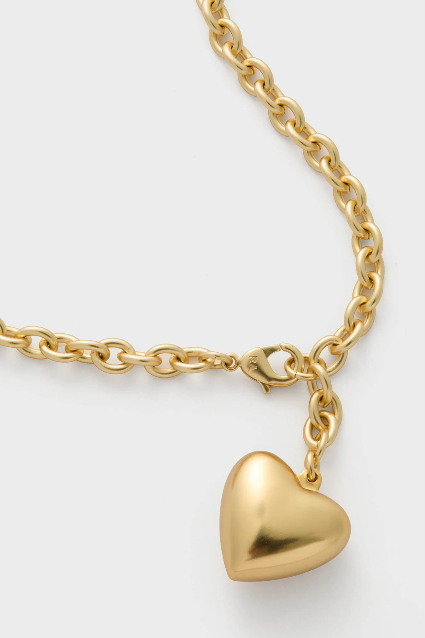 Gold Mini Puffy Heart Necklace - Image 4