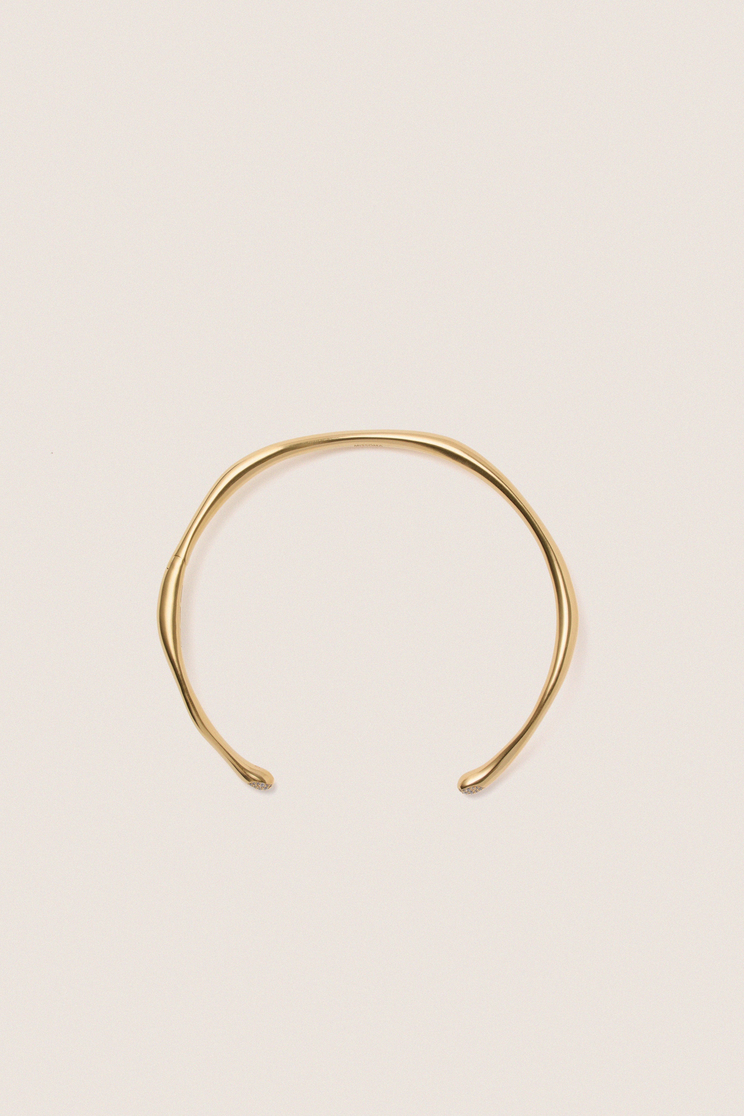 Gold Molten Snow Torque Statement Necklace