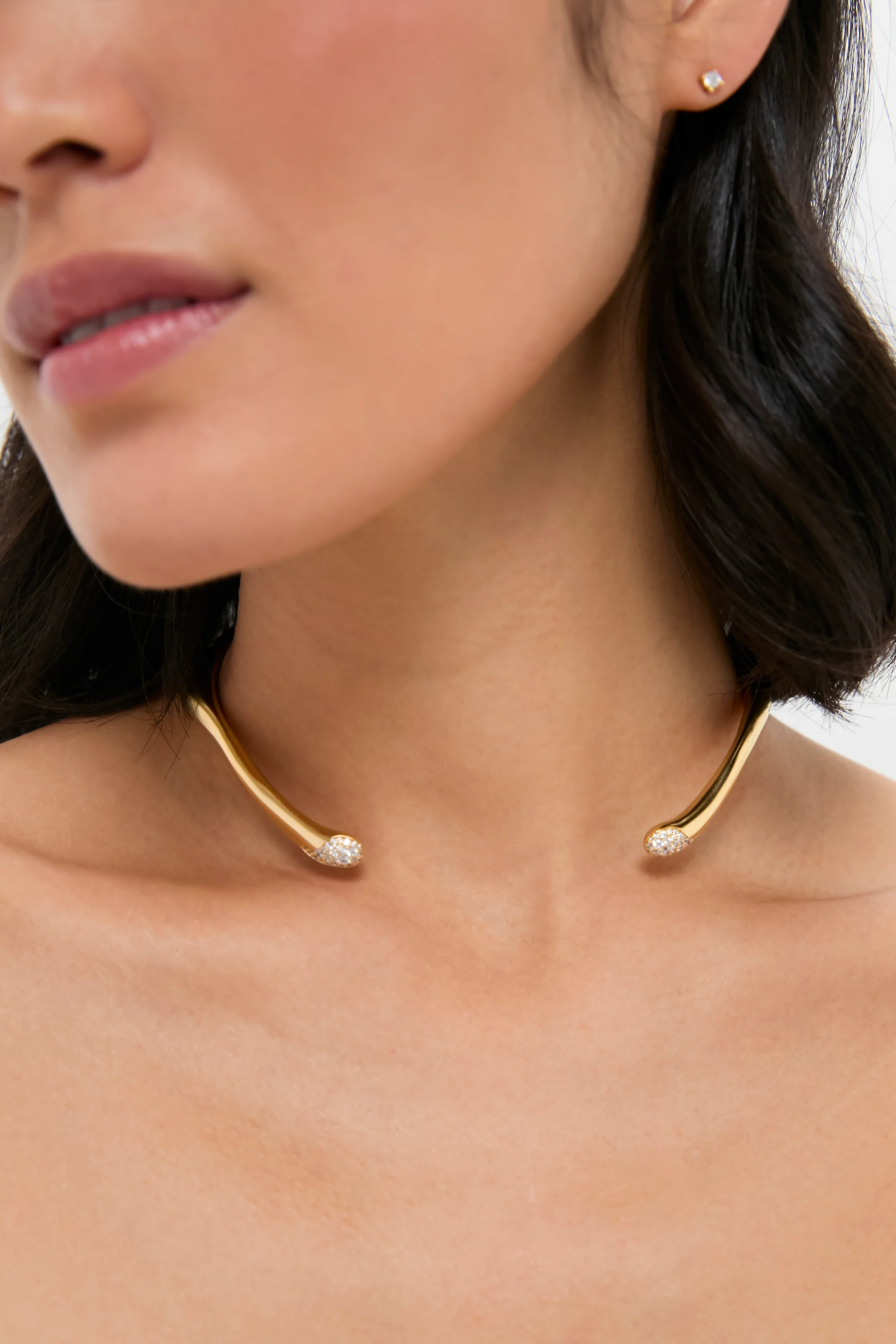 Gold Molten Snow Torque Statement Necklace - Image 2