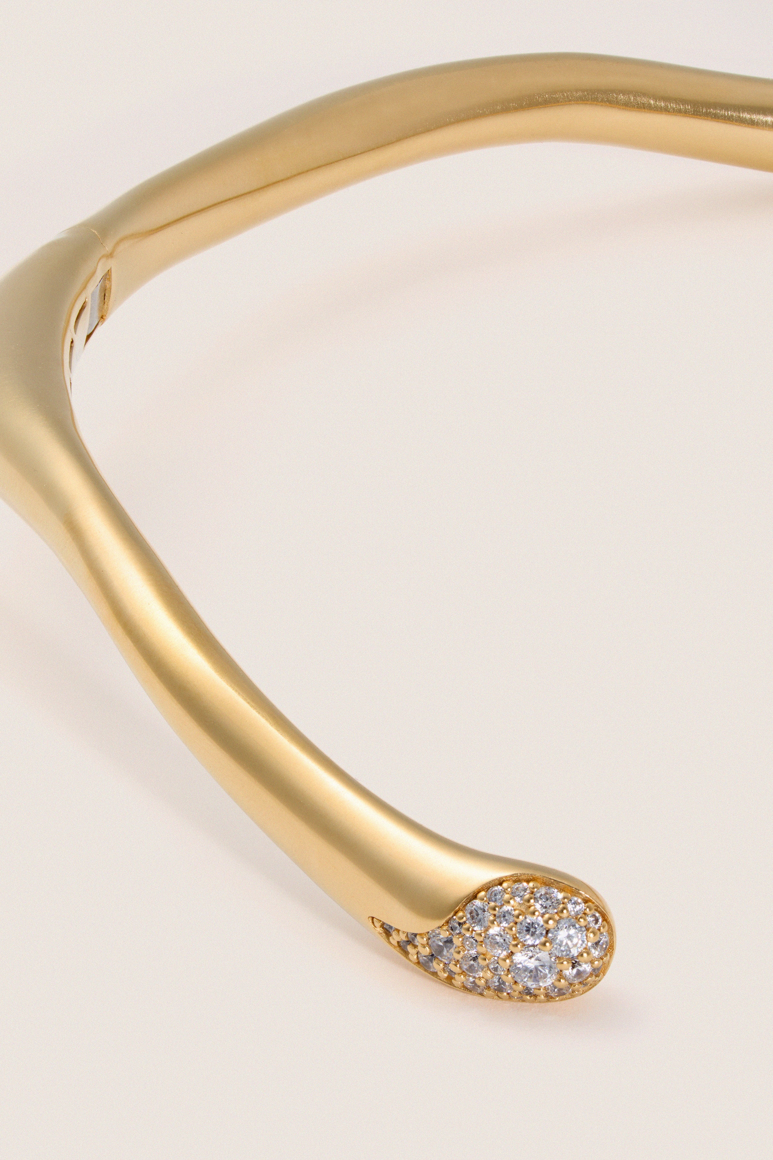 Gold Molten Snow Torque Statement Necklace - Image 3