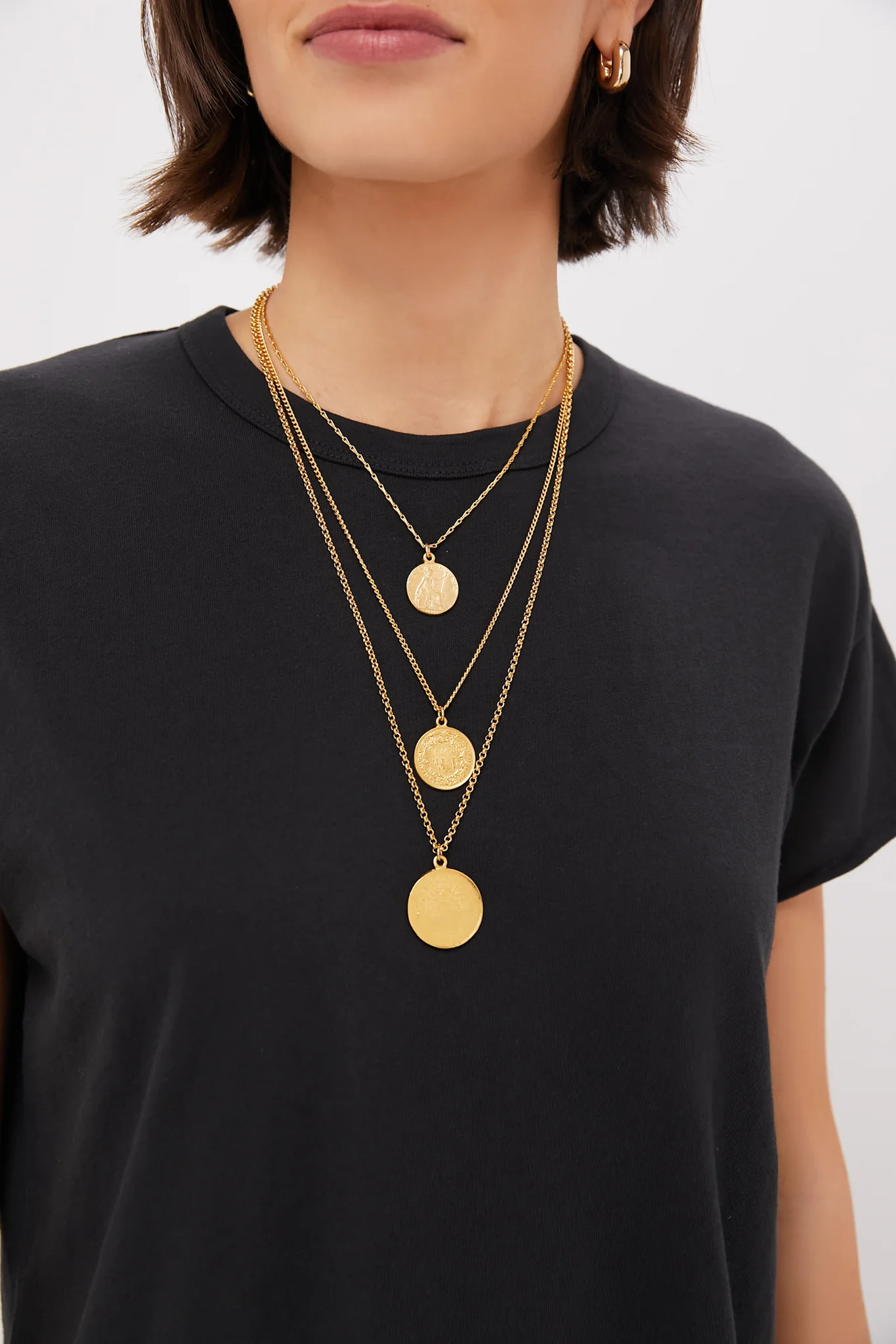 Gold Moroccan Coin Three-Chain Necklace - Image 4