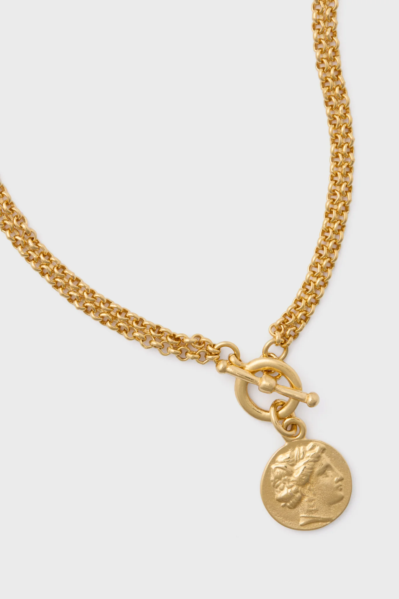 Gold Moroccan Coin Toggle Necklace - Image 3