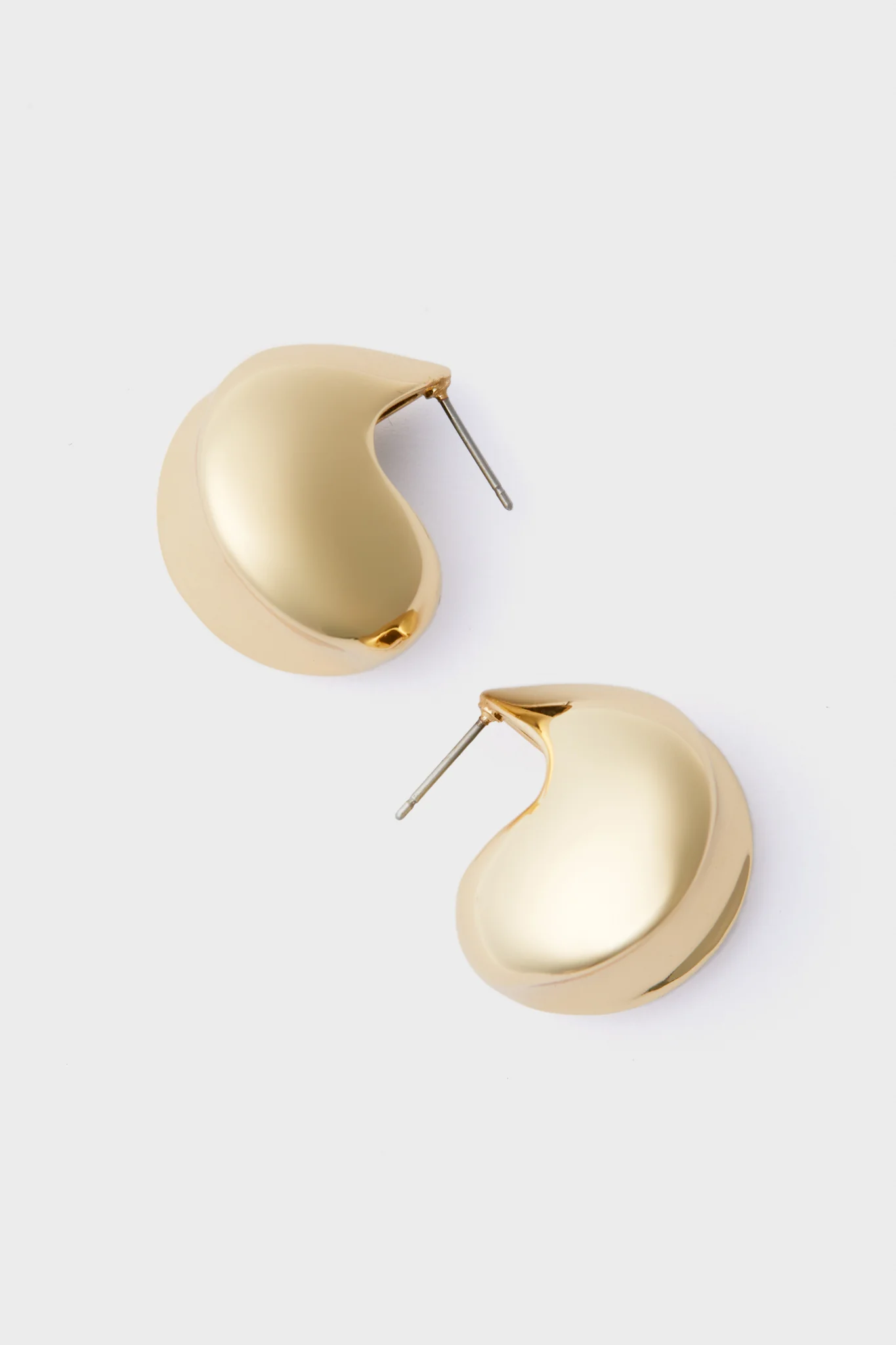 High Polish Gold Nouveaux Puff Earrings - Image 4
